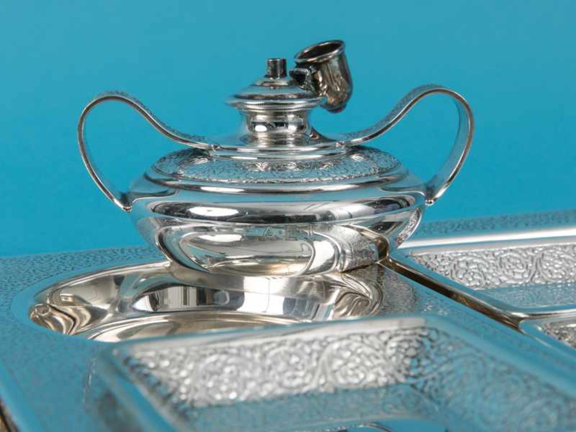 8-tlg. Rauch-Set für 6 Personen, Tiffany, New York (USA), 1916 - 1920. 925/-Silber, Gesamtgewicht - Image 14 of 16