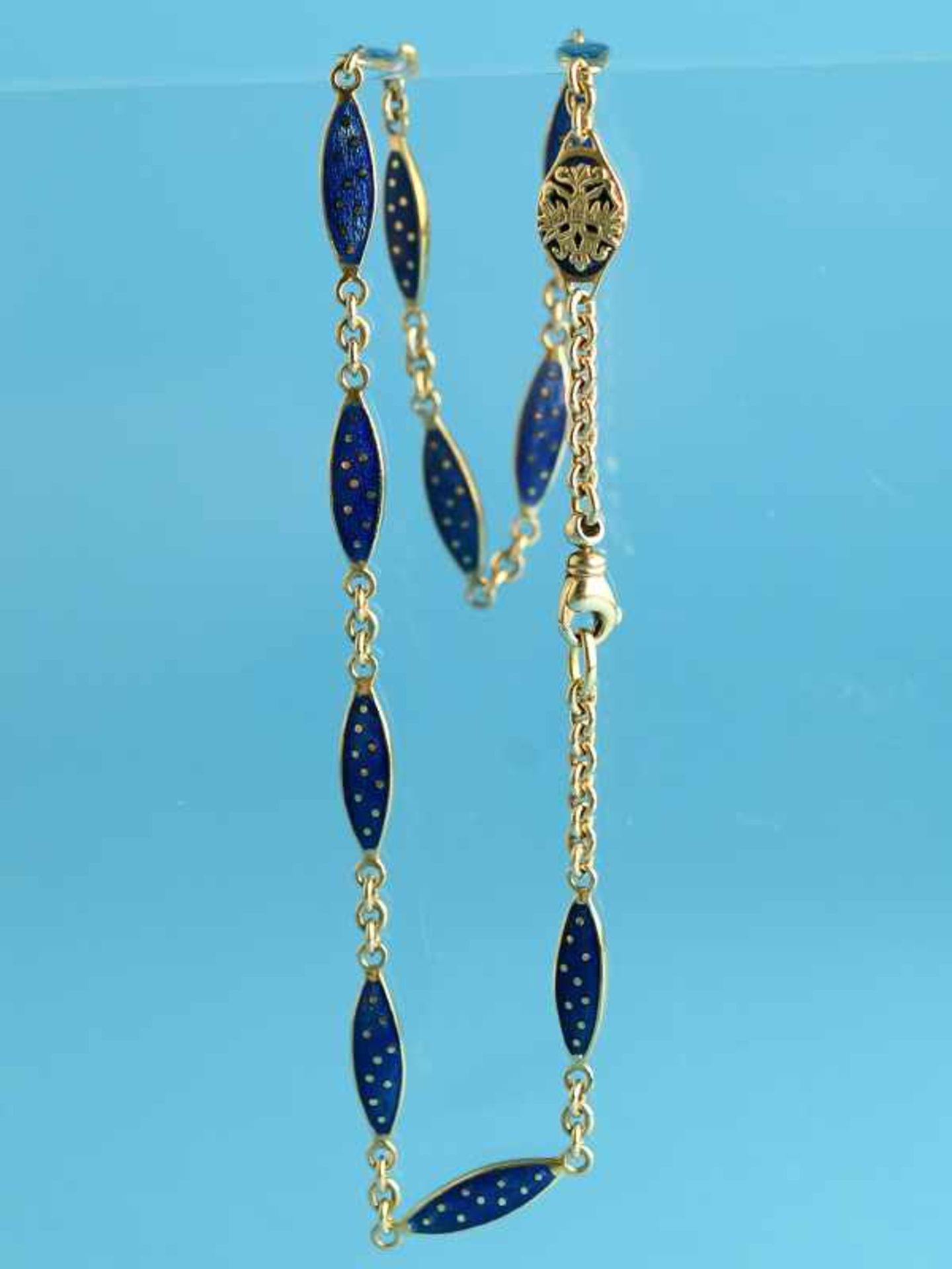 Collier mit Emaille, Collection Fabergé by Victor Mayer, No. 37/ 300, Pforzheim, 20. Jh. 750/- - Image 8 of 8