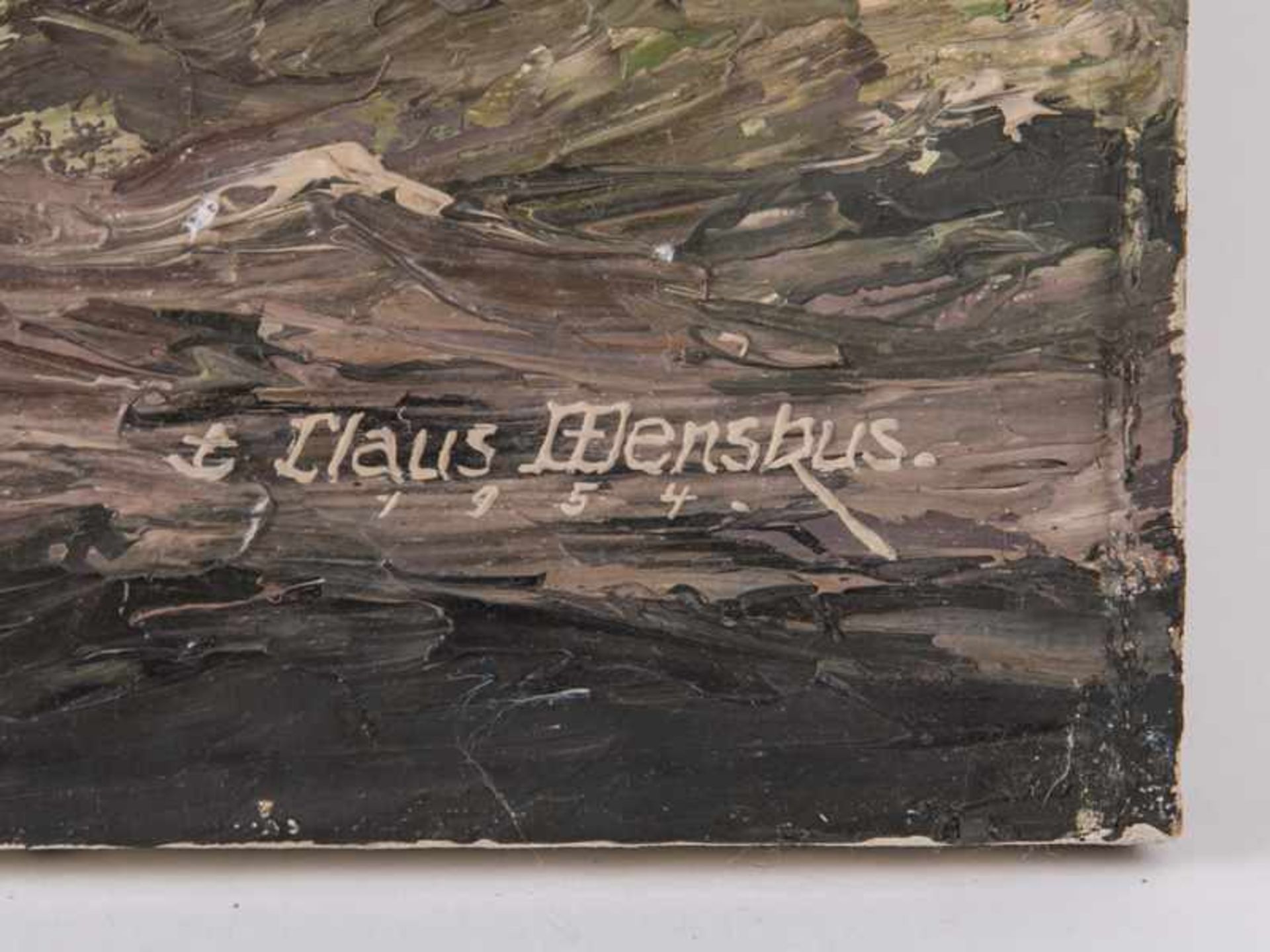 Wenskus, Claus (1891 - 1966). Öl auf Leinwand, "Fischdampfer in.der Nordsee", 1954; in - Bild 3 aus 6