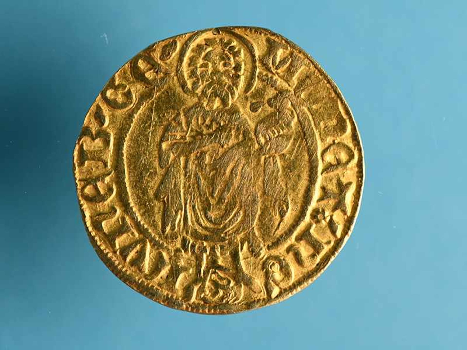 Goldgulden Stadt Lüneburg, ohne Jahr (Prägezeit 1440 - 1452). Gold, ca. 3,26 g; mit Titel Friedrichs