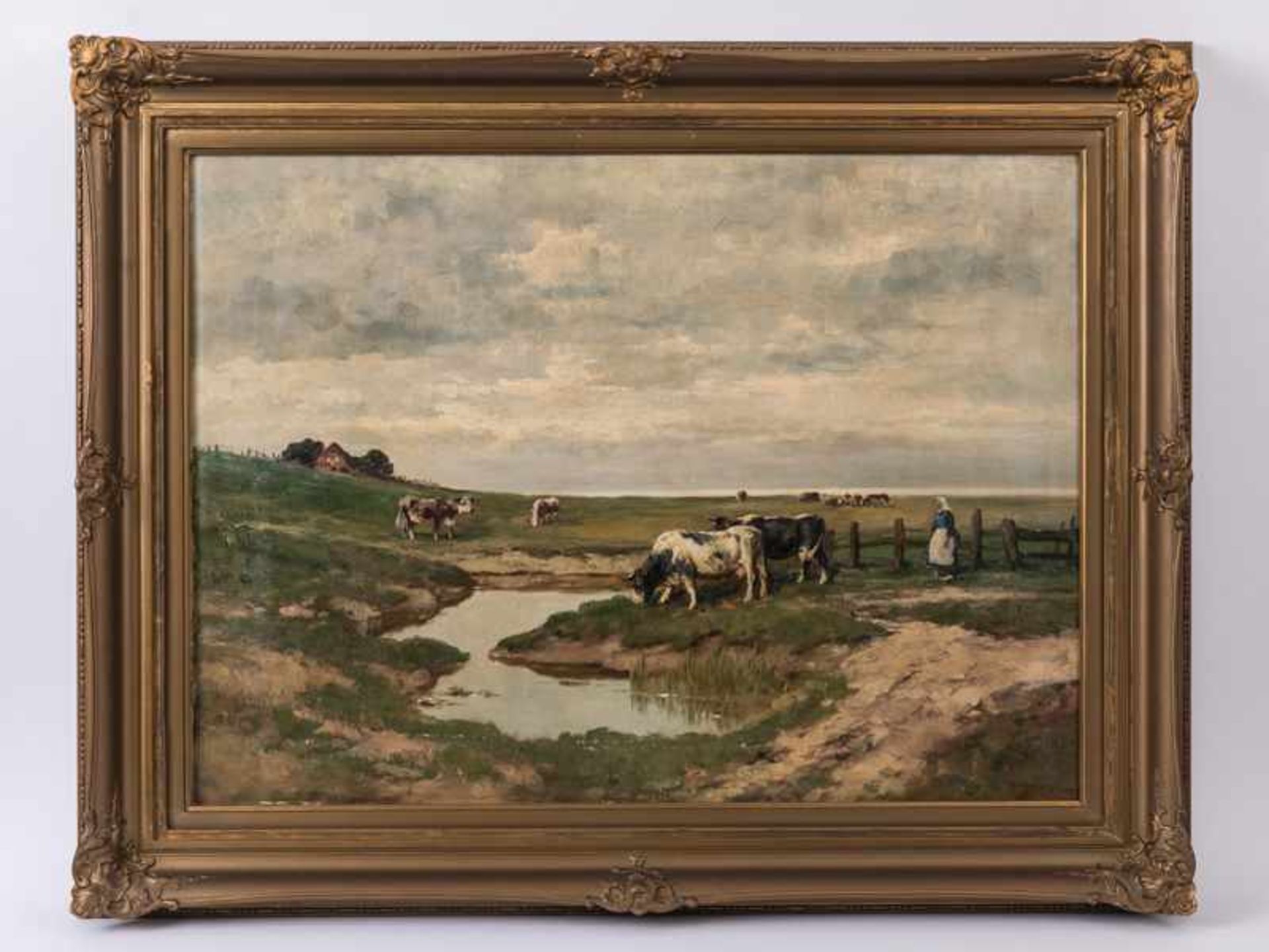 Metzler, Jan (Landschaftsmaler des 19./20. Jh.). Öl auf Leinwand. "Weite nordfriesische