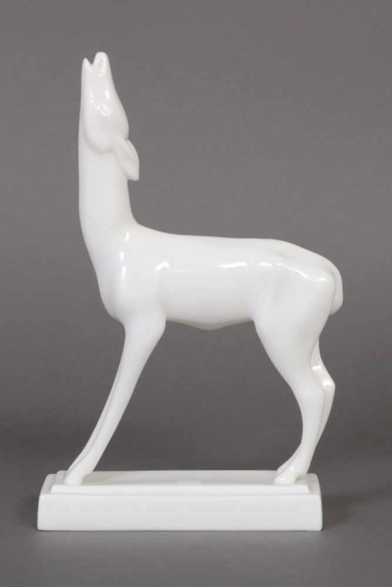 VILLEROY & BOCH Porzellanfigur ¨Reh¨ Ausführung um 2000, Weißporzellan, Manufakturmarke, H 27cm