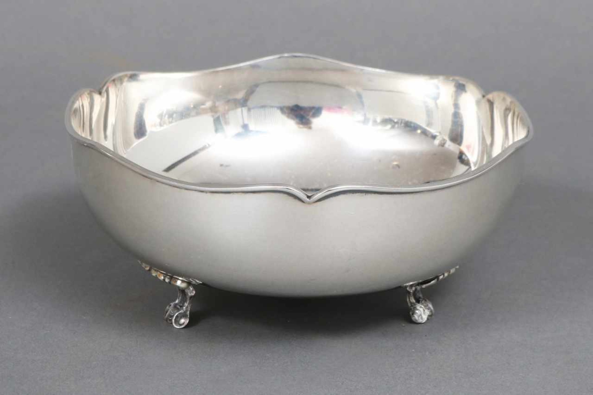 Anbietschale 800er Silber, Italien, Mailand (nach 1968), runde, tiefe Schale mit leicht