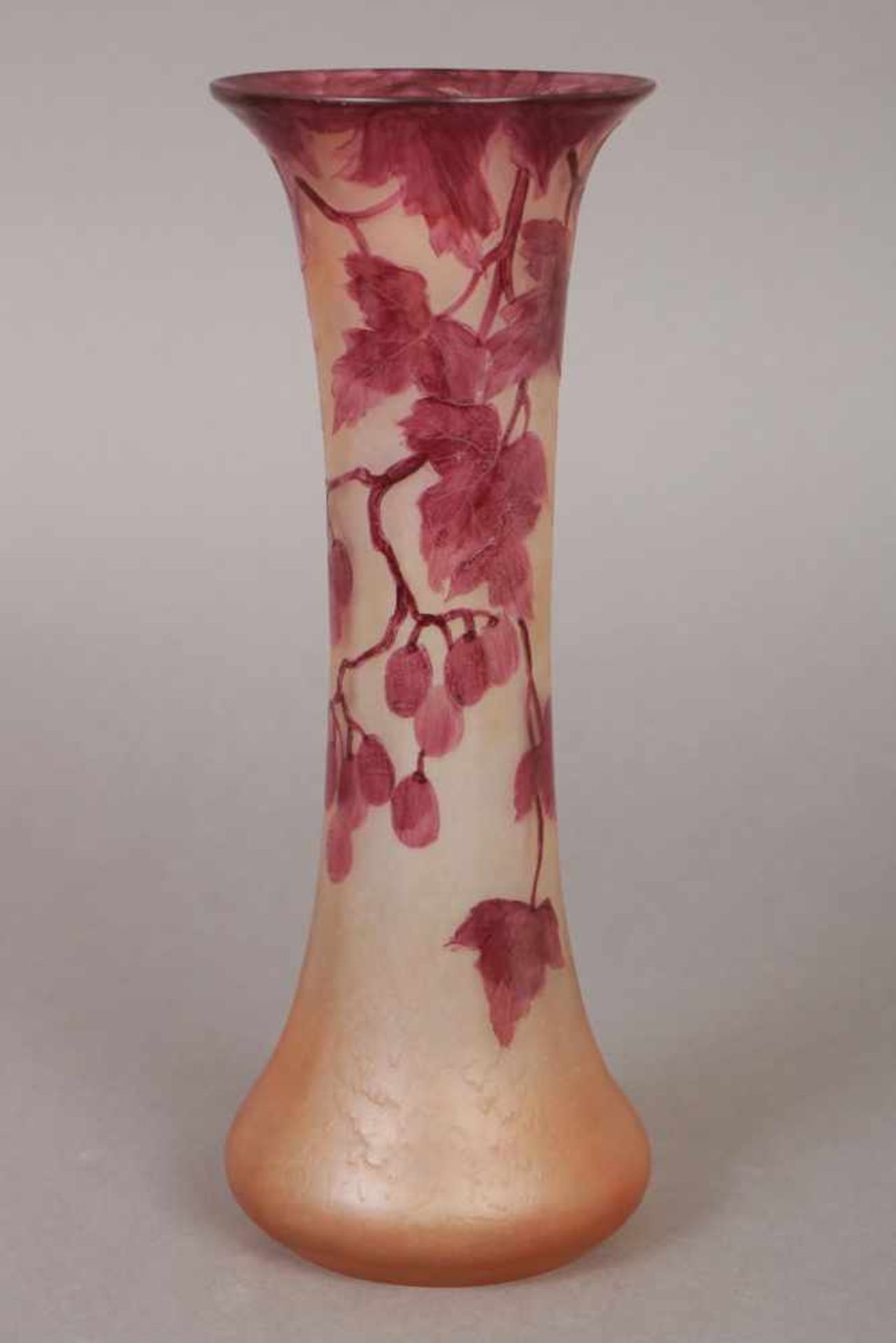 LEGRAS Vase farbloses und violettes, geschnittenes und geätztes Glas, Frankreich, um 1910/20,