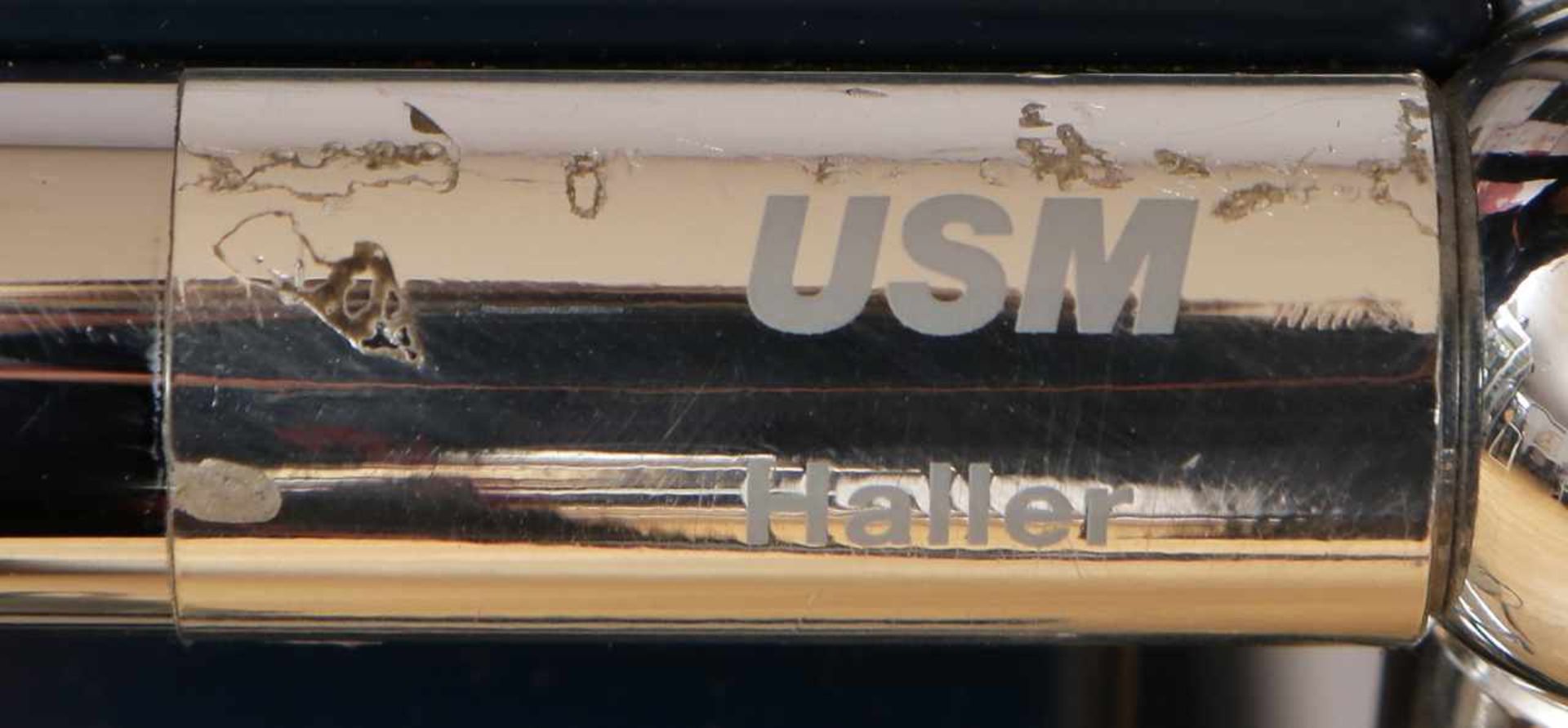 USM Container stahlblau, 2-schübig (Hängeordner und Schub), Herstelleraufkleber, Schlüssel - Bild 2 aus 2