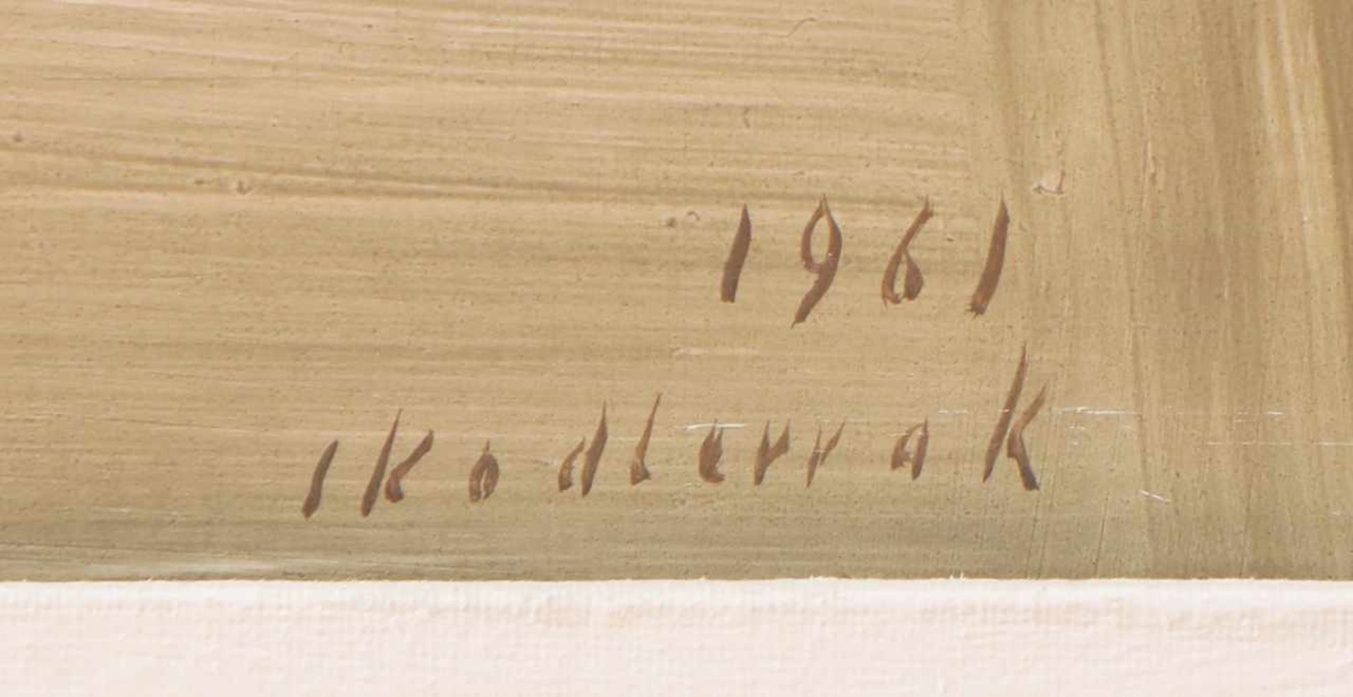 HORST SKODLERRAK (1929 Jugnaten-2001 Lübeck) Öl auf Platte, ¨Angelgerät¨, signiert, datiert ¨ - Image 2 of 2