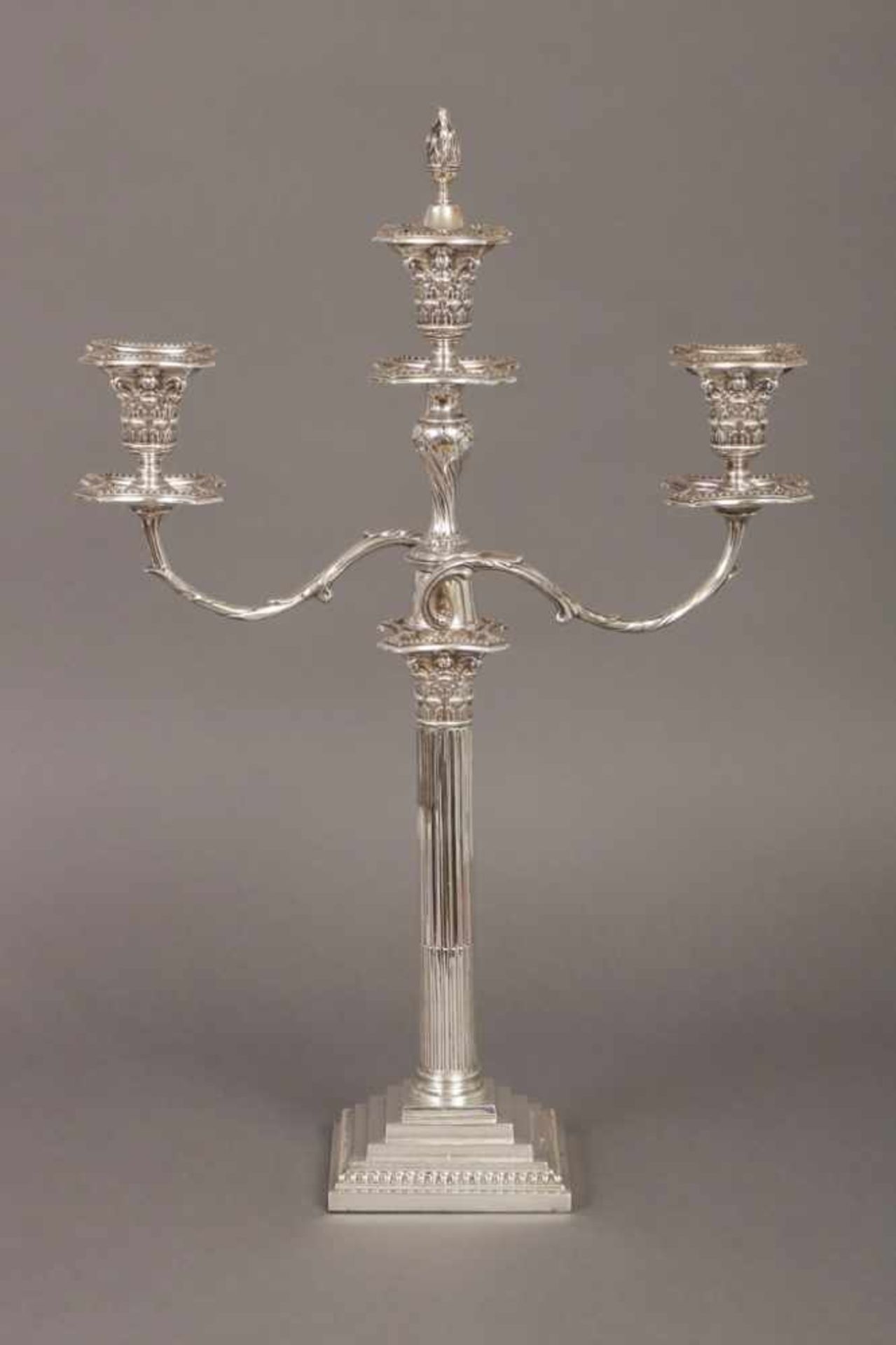 Verwandlungsleuchter Sterling Silber, William Hutton & Sons, 1902, England, 3-flammiger Leuchter auf