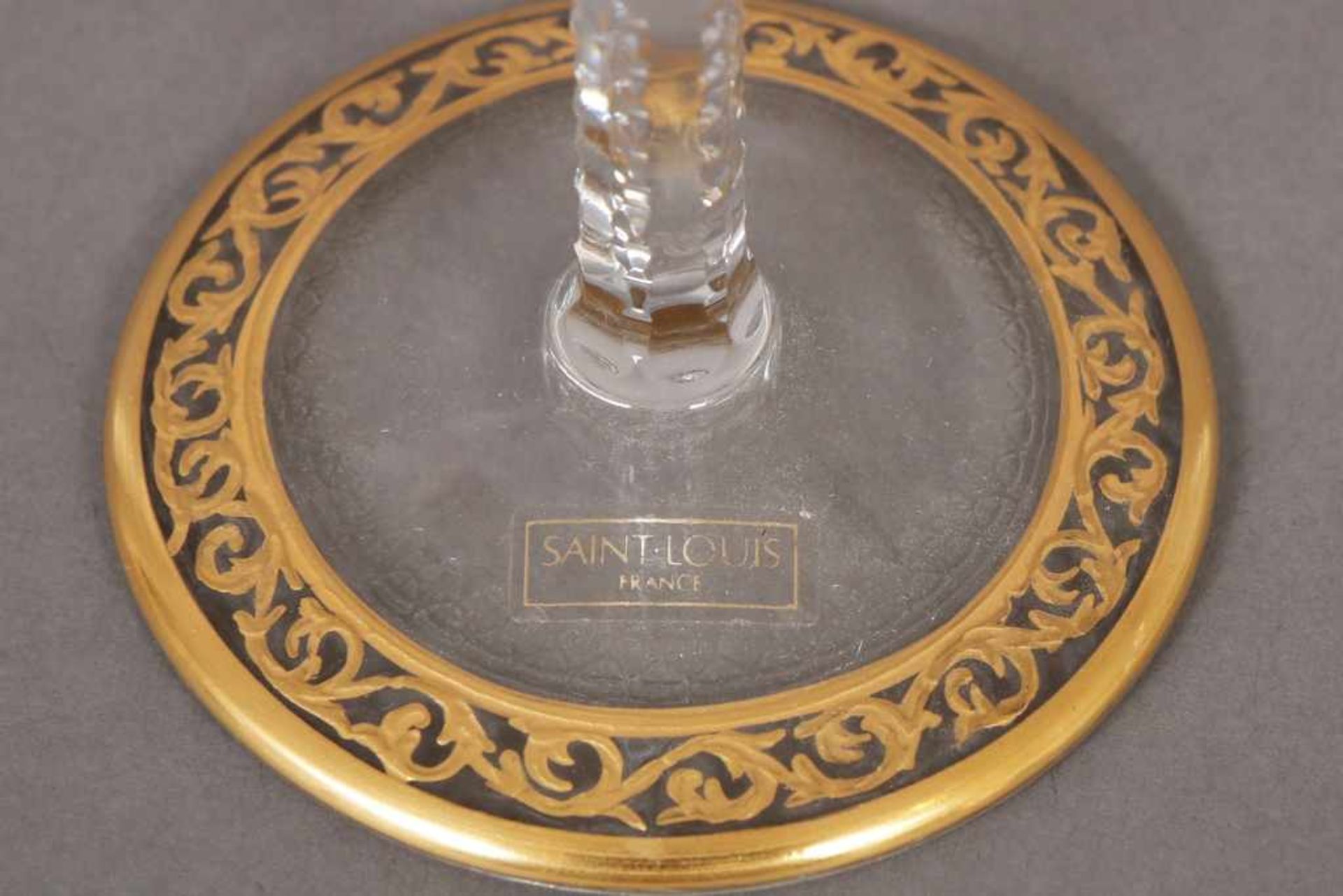 ST. LOUIS Sektglas ¨Thistle¨ Goldstaffage (Rankendekor), original Aufkleber, H 19cm - Image 2 of 2