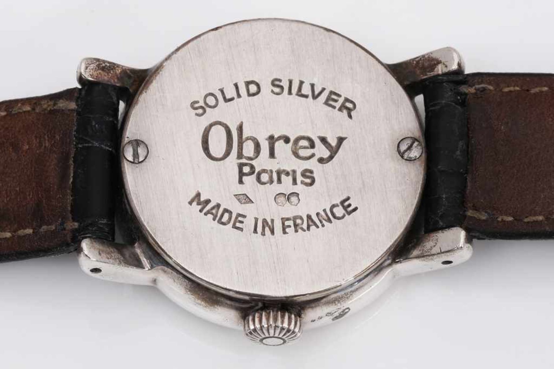 OBREY (Paris) Armbanduhr ¨June¨ (?) rundes Silbergehäuse (D 3cm), Quartzwerk, weißes Zifferblatt mit - Image 2 of 2