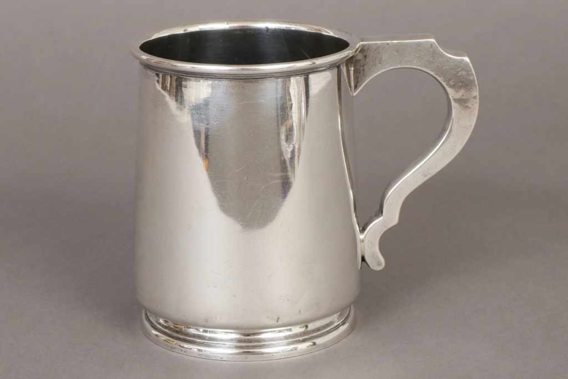 Sterling Silber Humpen (¨Jug¨) Birmingham, um 1900, zylindrischer Korpus mit Ohrengriff,