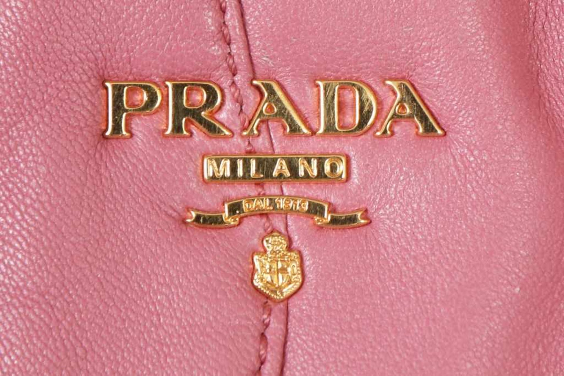 PRADA Handtasche rosa gefärbtes Glattleder, abnehmbare Trageriemen (Schulter und Arm), ca. - Image 2 of 2