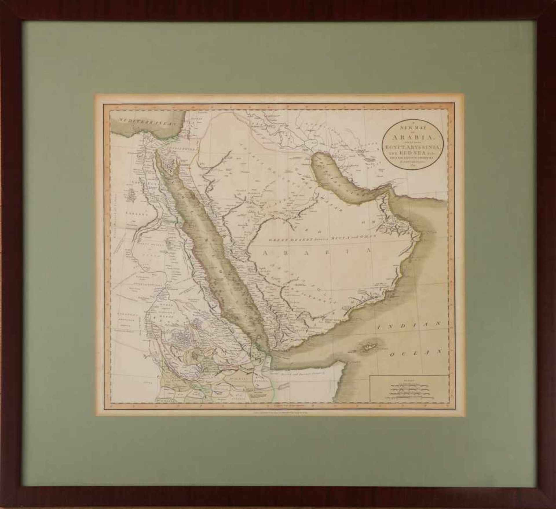 JOHN CARY (ca. 1754-1835) Kupferstichkarte, ¨A new Map of Arabia¨, datiert ¨1811¨, sparsam