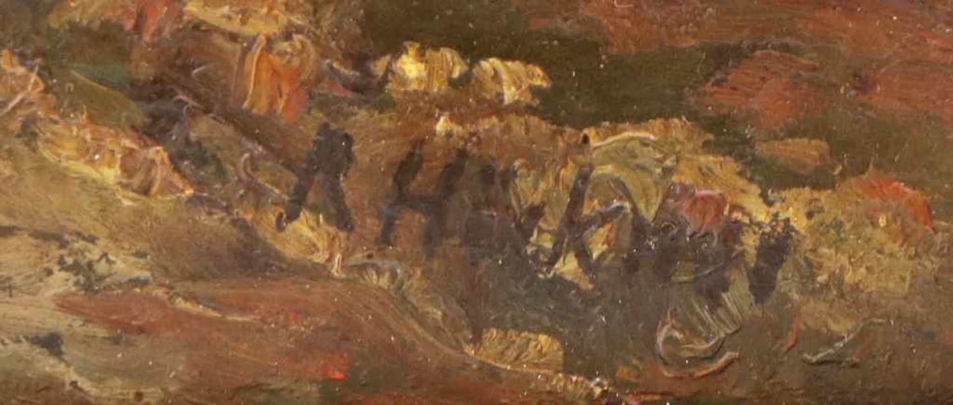 RUDOLF HÖCKNER (1864 Wolkenstein-1942 Bad Mergentheim) Öl auf Platte, ¨Bauer mit Pferdegespann in - Bild 2 aus 2