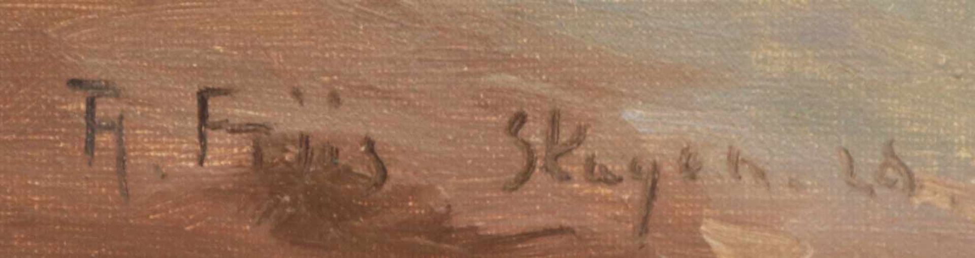 THEODOR FRIIS (1879-1959, dänischer Maler) Öl auf Leinwand, ¨Damen am Strand¨, unten rechts - Bild 2 aus 2