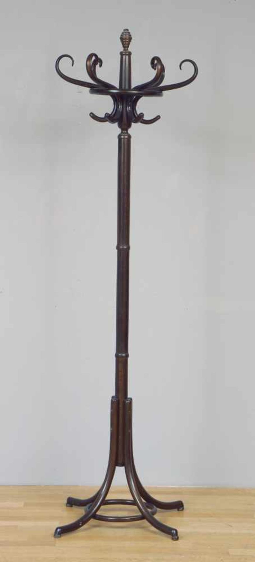 THONET Garderobenständer Buche und Bugholz, dunkel gebeizt, H ca. 190cm