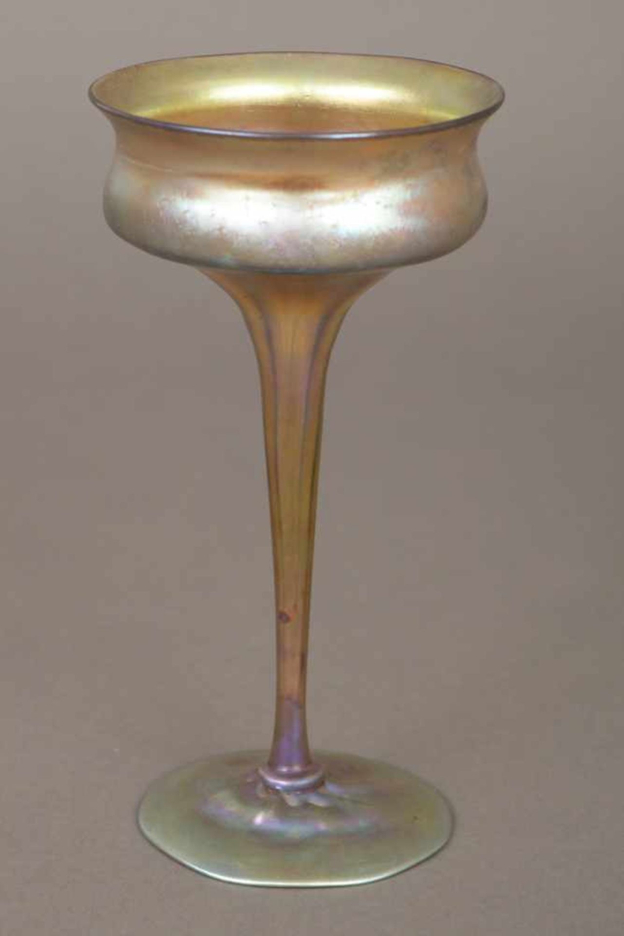LOUIS COMFORT TIFFANY (USA) Jugendstil Kelchglas ¨Favrile¨lüstrierendes und irisierendes Glas, um