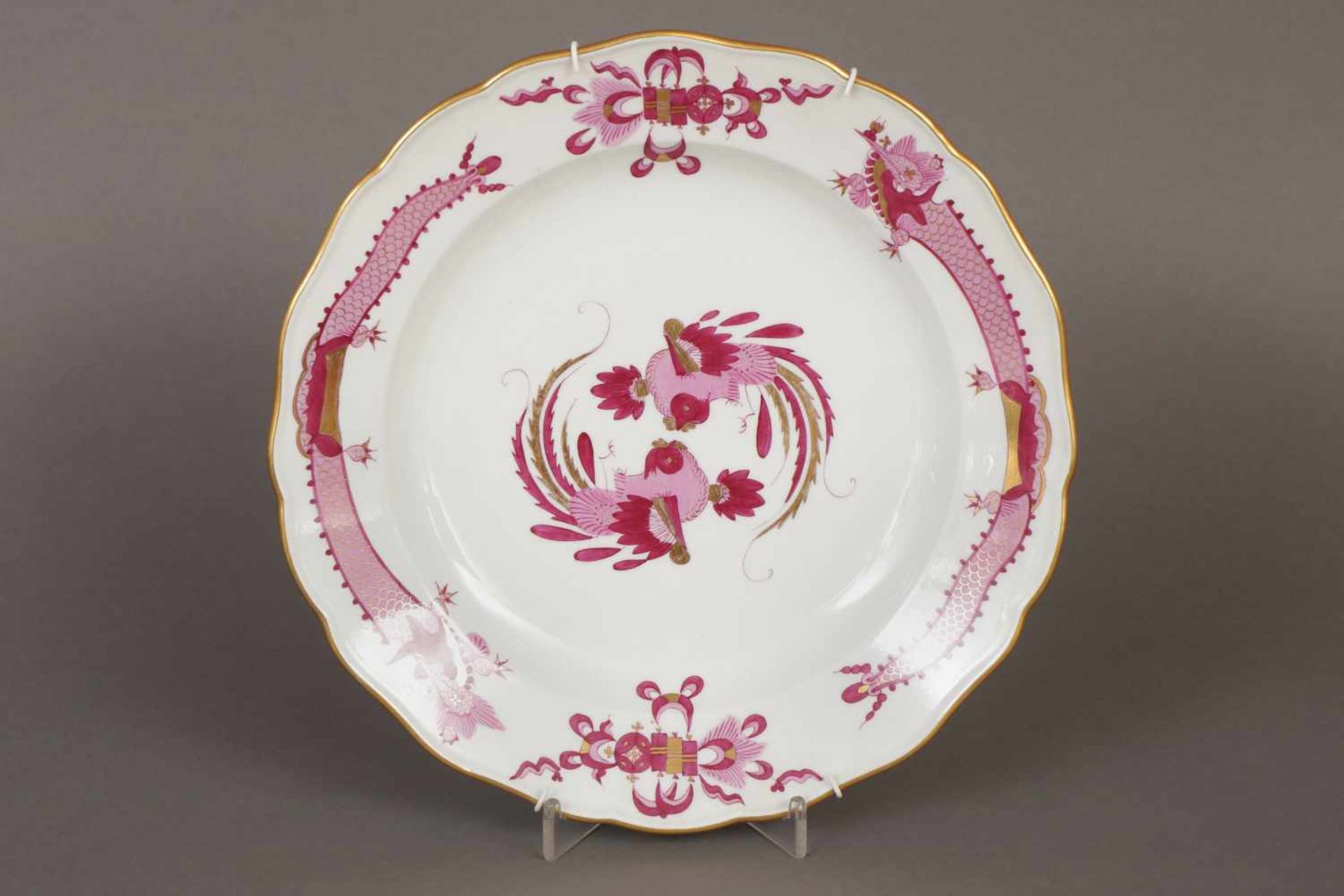 MEISSEN Teller um 1900 (Knaufzeit), Form ¨Neuer Ausschnitt¨, ¨Reicher Hofdrache¨-Dekor in