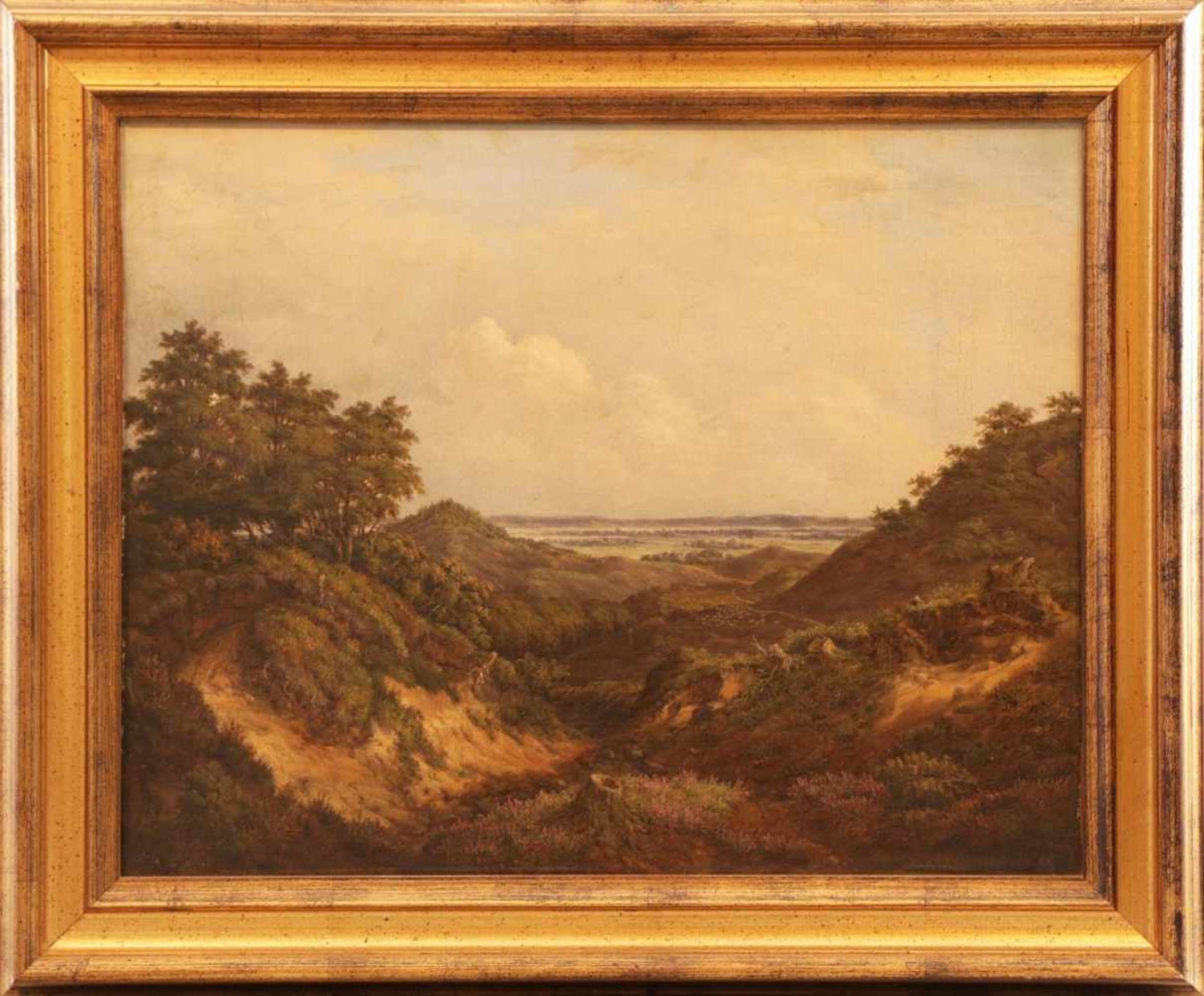 CARL FRIEDRICH A. LORENTZEN (1801 Hamburg-1880)Öl auf Leinwand, ¨Hügelige Landschaft mit Bäumen
