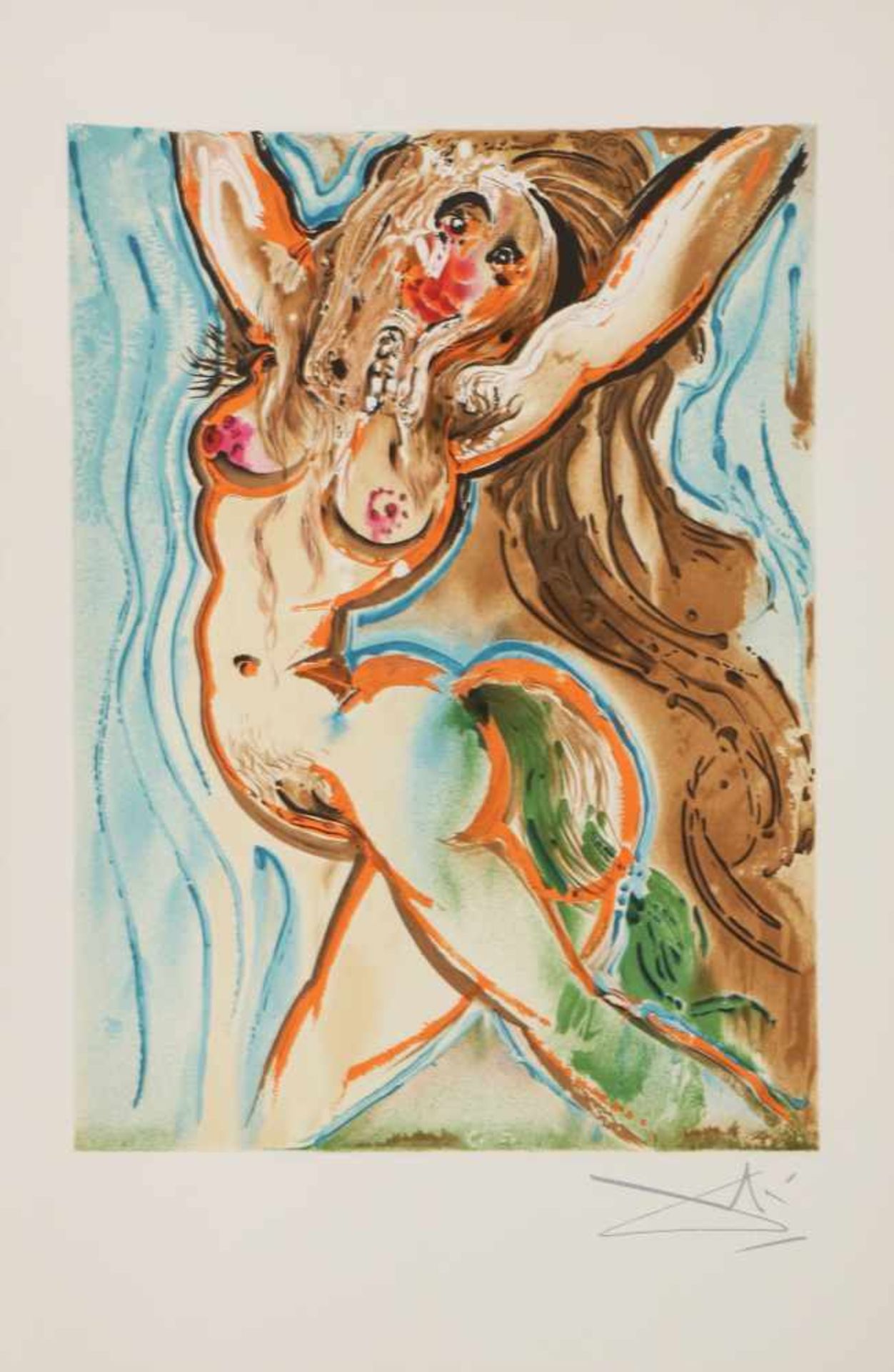 SALVADOR DALI (1904 Figueres, Katalonien-1989 ebenda)Farblithographie, ¨La femme cheval¨ aus der