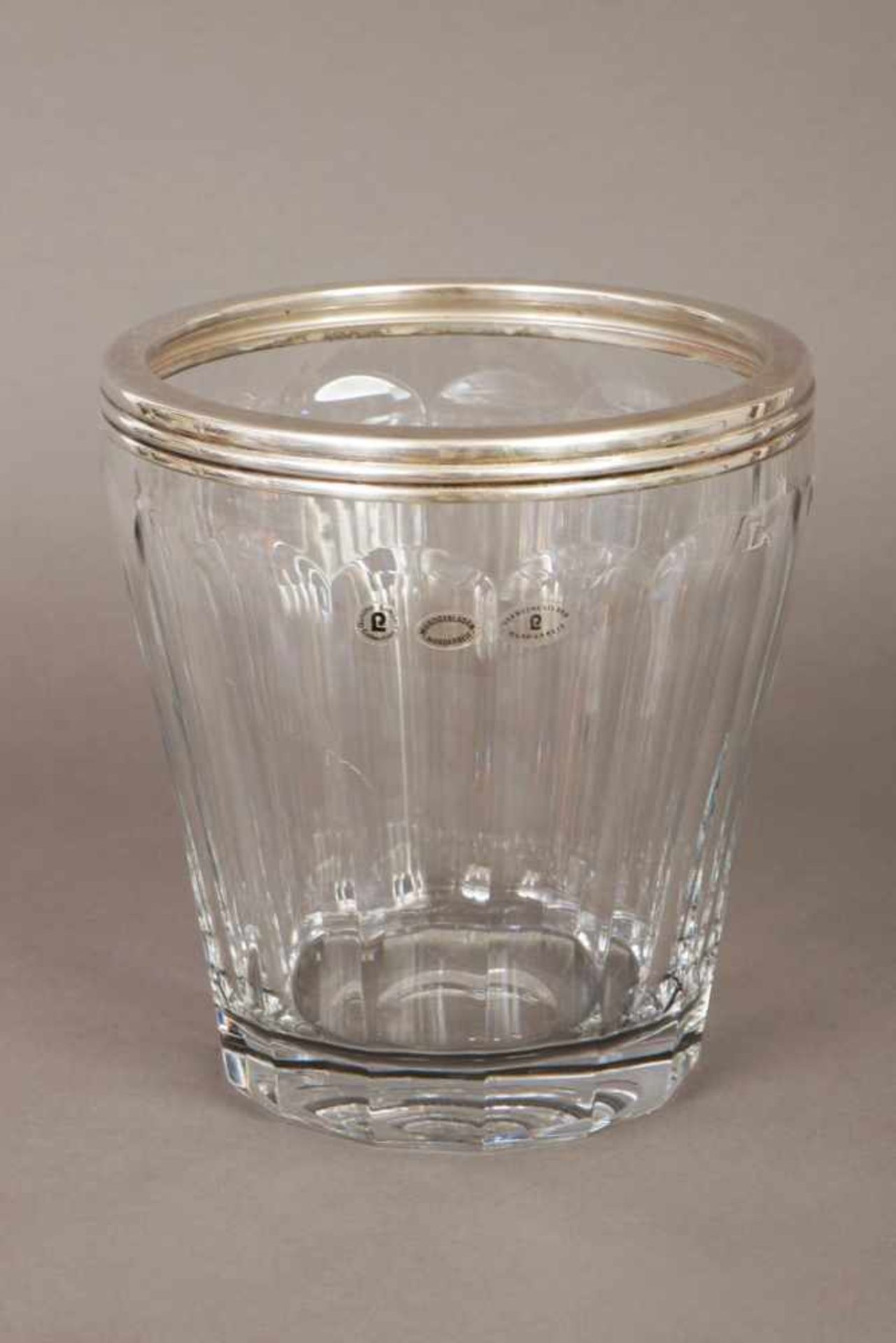 GUNTHER LAMBERT ChampagnerkühlerModell ¨Bacchus¨, Kristall-Glas und Sterlingsilber-Montur,