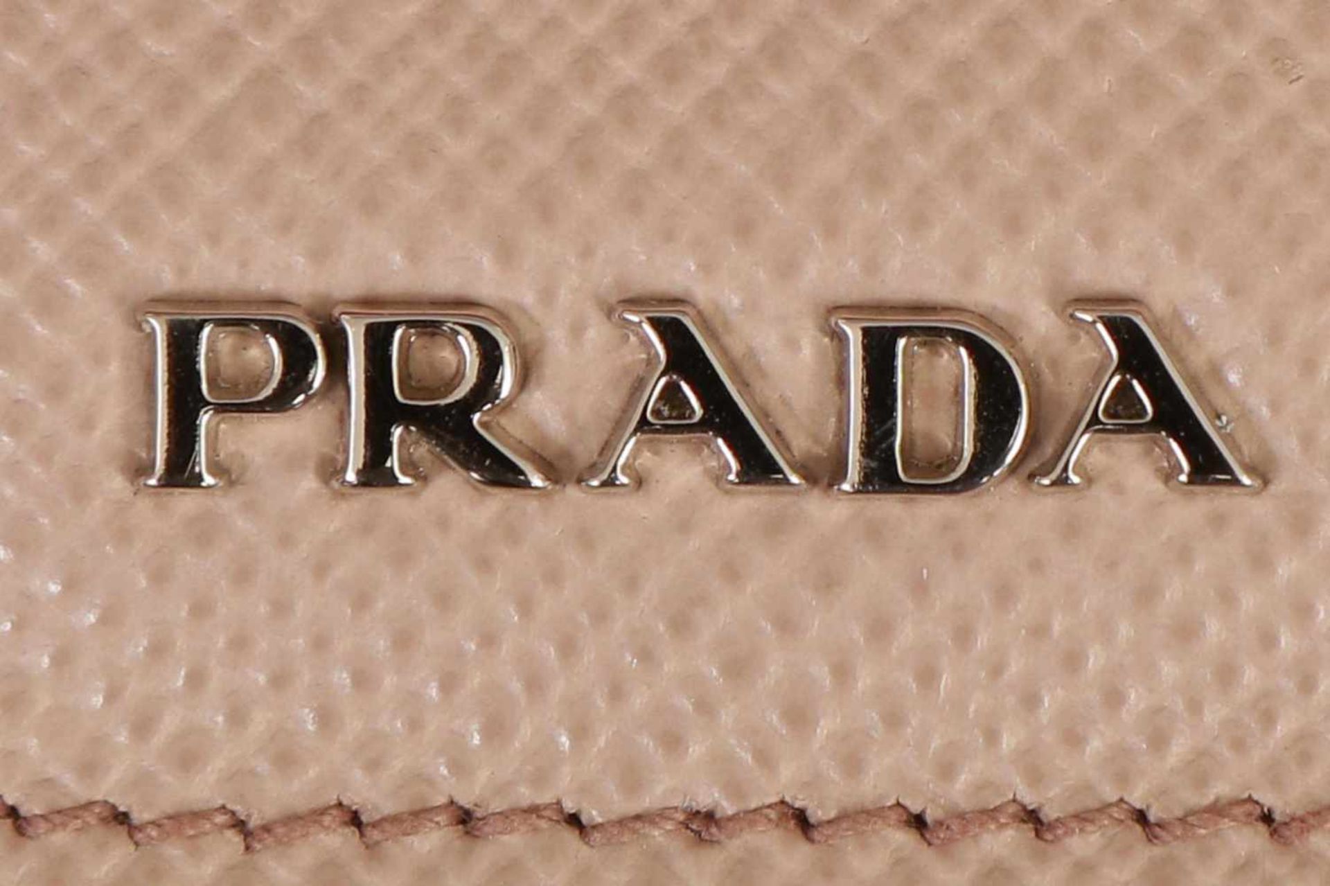 PRADA Handtaschealtrosa und rotes (innen) Leder, 2 kurze Tragehenkel, 1 langer Trageriemen, B - Bild 2 aus 2