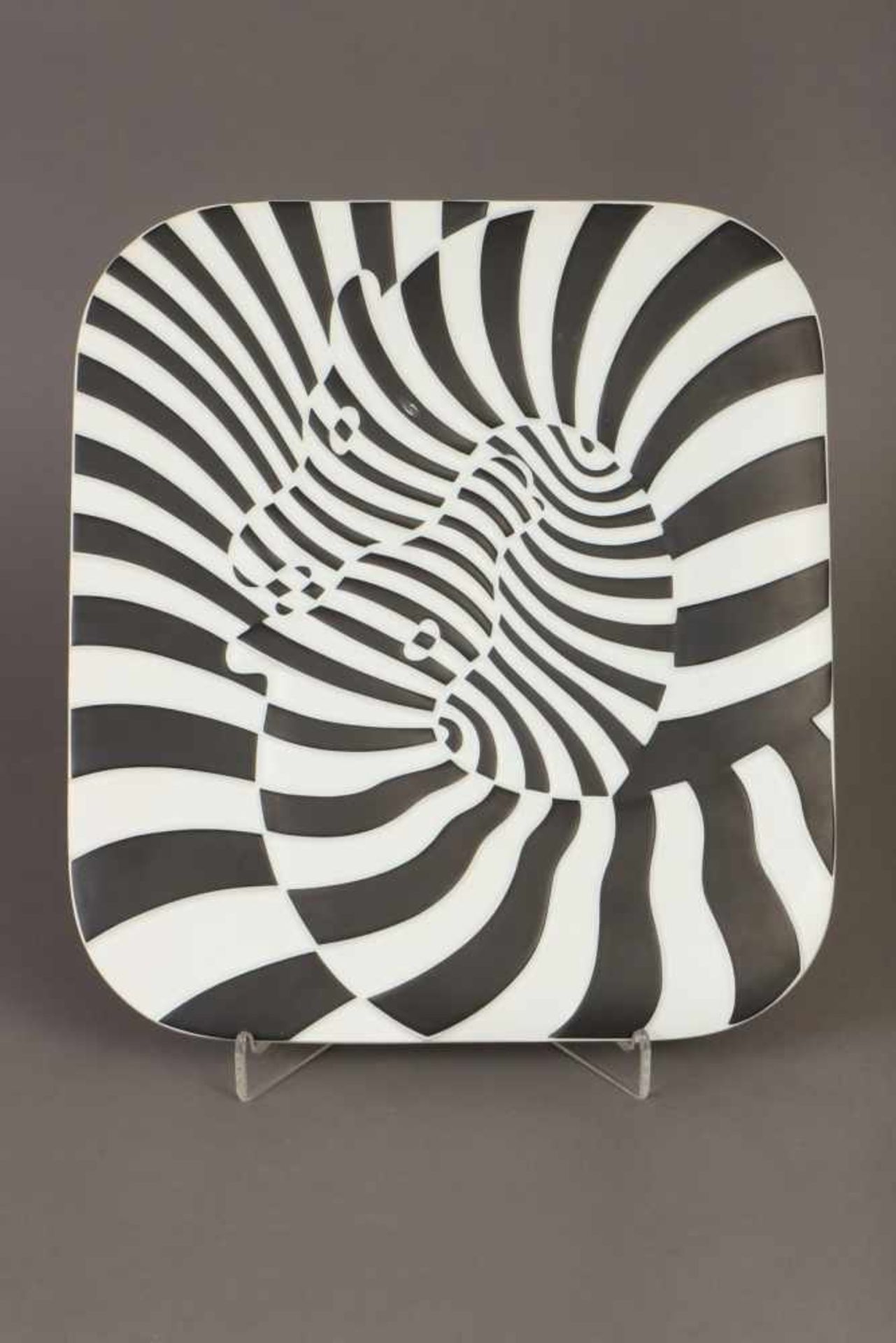 ROSENTHAL Jahresteller ¨Zebras¨1977, Entwurf Victor Vasarely, limitierte Kunstreihe 2383/3000,