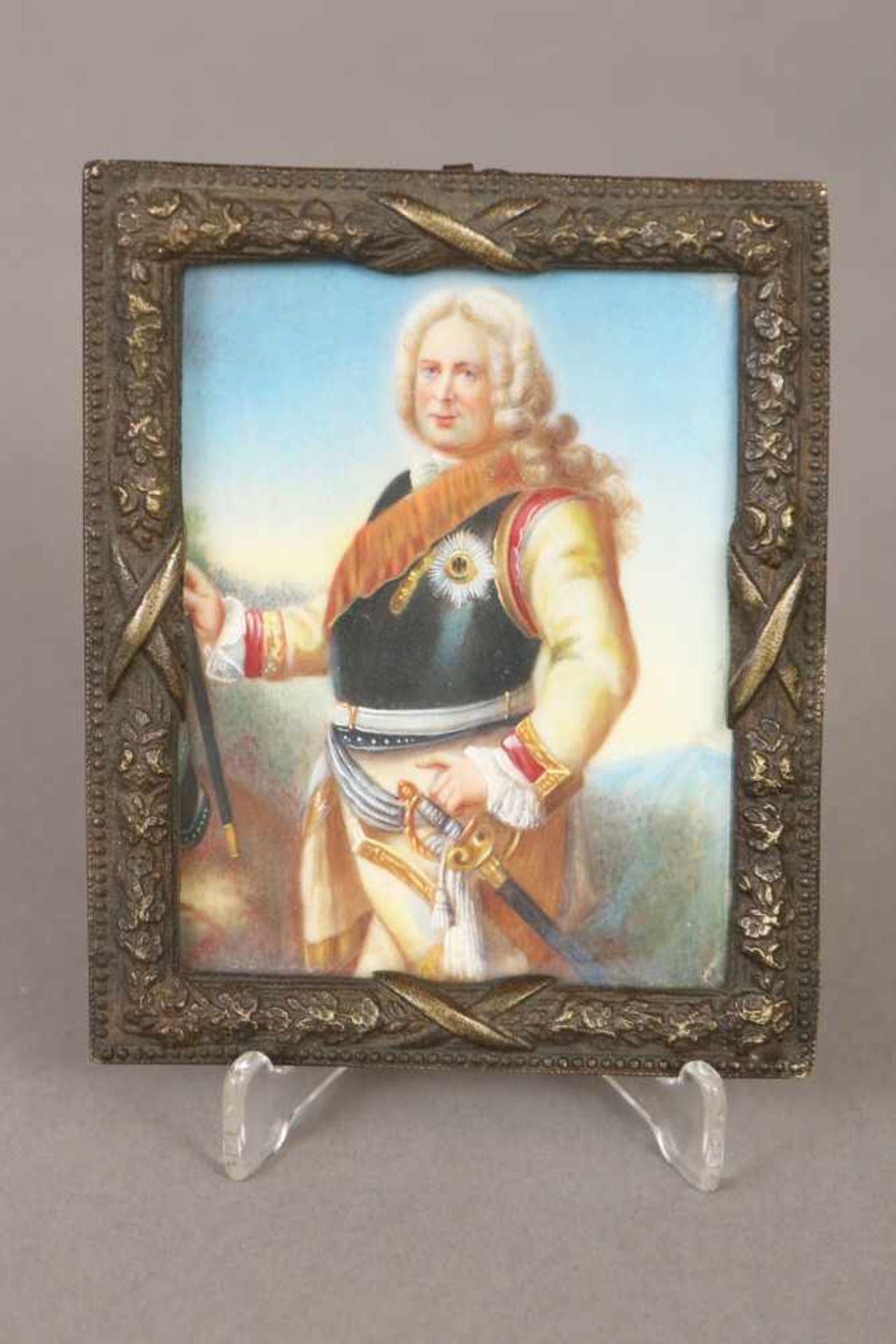 ANONYMMiniatur, Tempera auf Elfenbeinplatte, ¨Porträt des Friedrich Wilhelm I., Vater Friedrichs des