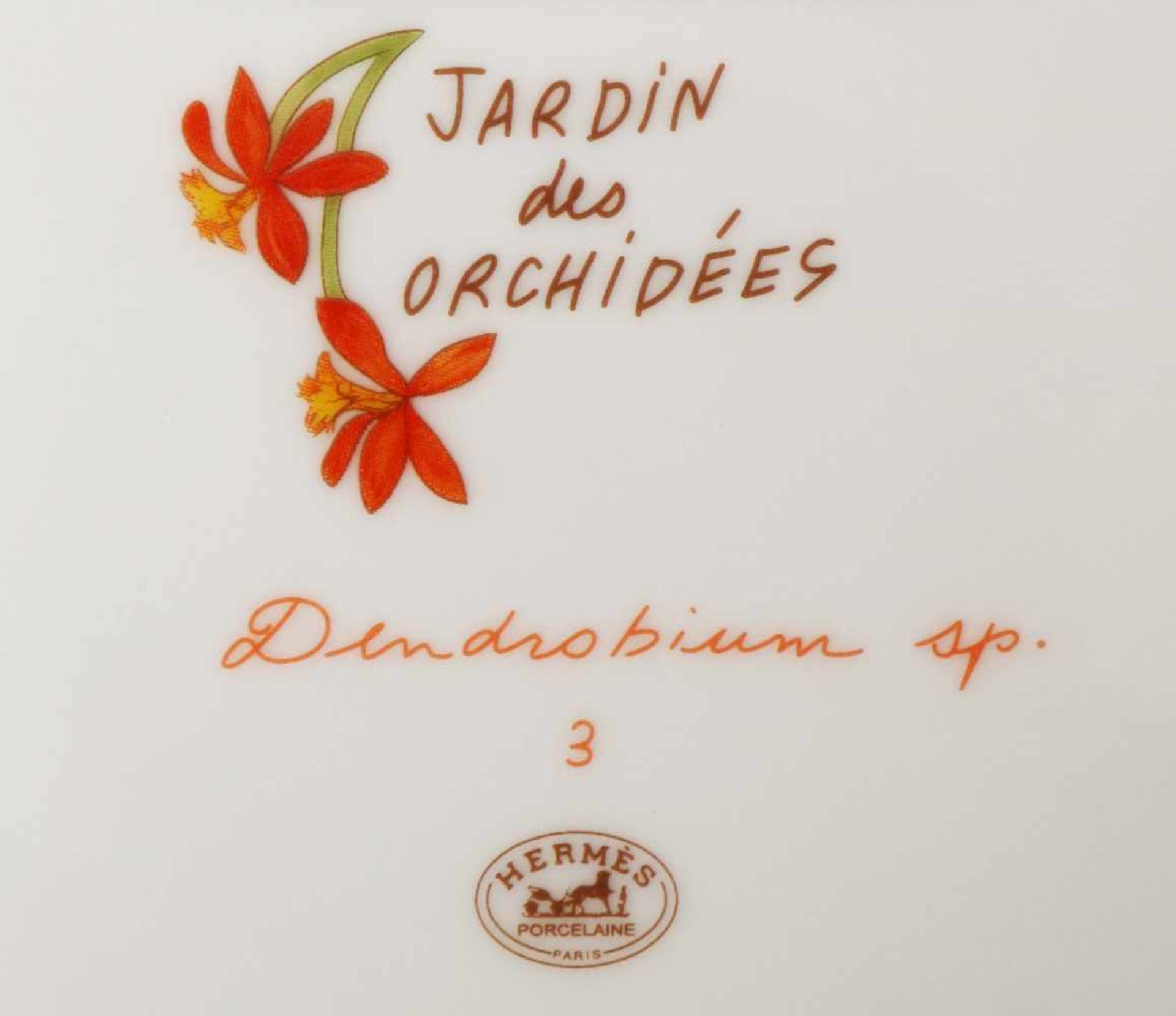 3 HÈRMES Teller aus der Serie ¨Jardin des Orchidées¨ mit diversen Orchideenmotiven, 2 - Bild 2 aus 2