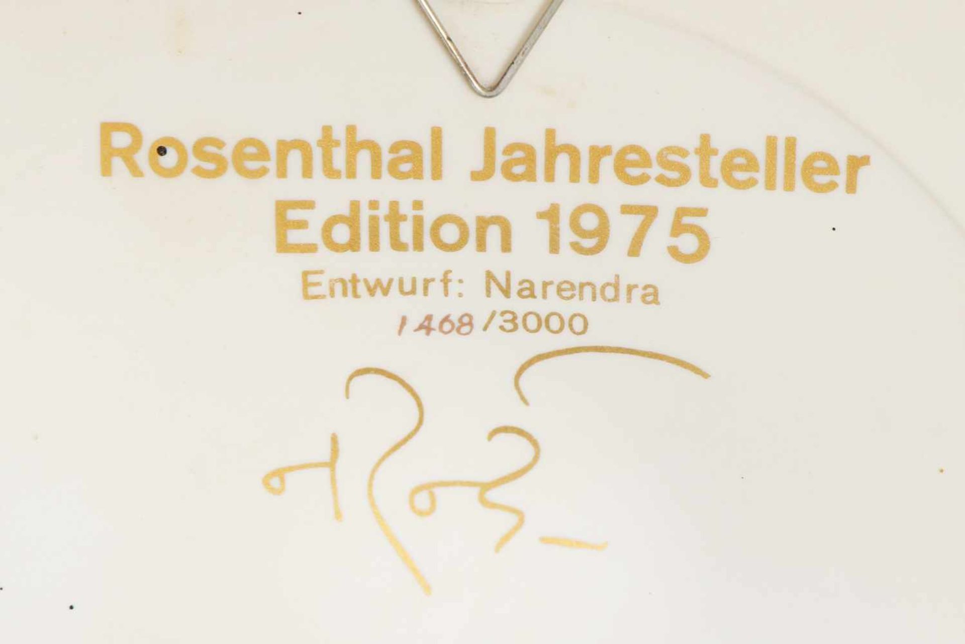 ROSENTHAL Jahresteller1975, Entwurf Srivastava Narendra (*1931), Blütenform, limitierte Kunstreihe - Bild 2 aus 2