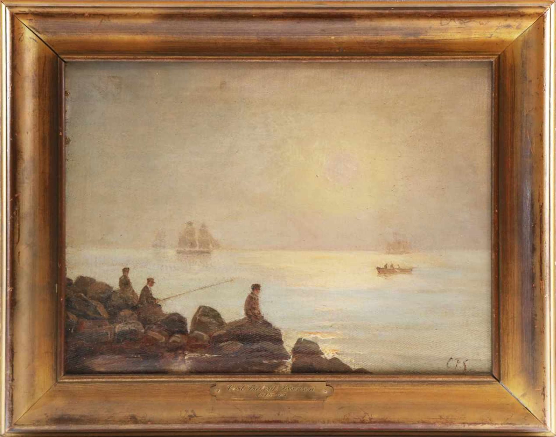 Wohl CARL FREDERIK SÖRENSEN (1818 Besser auf Samsö - 1879 Kopenhagen)Öl auf Leinwand, ¨Seestück