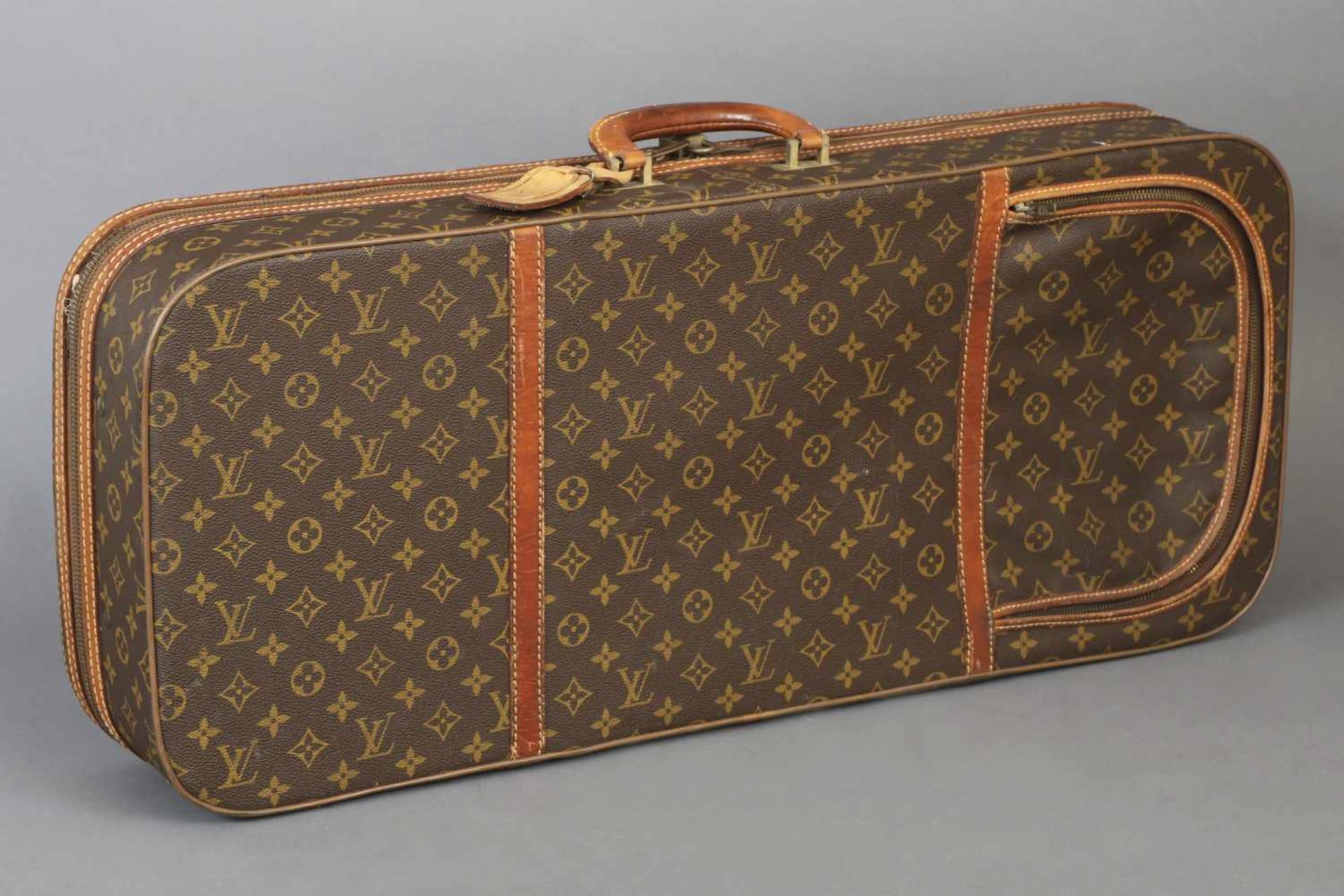 LOUIS VUITTON Vintage Reisetasche/-koffer mit Tennisschläger-Fachbrauner, beschichteter Canvas