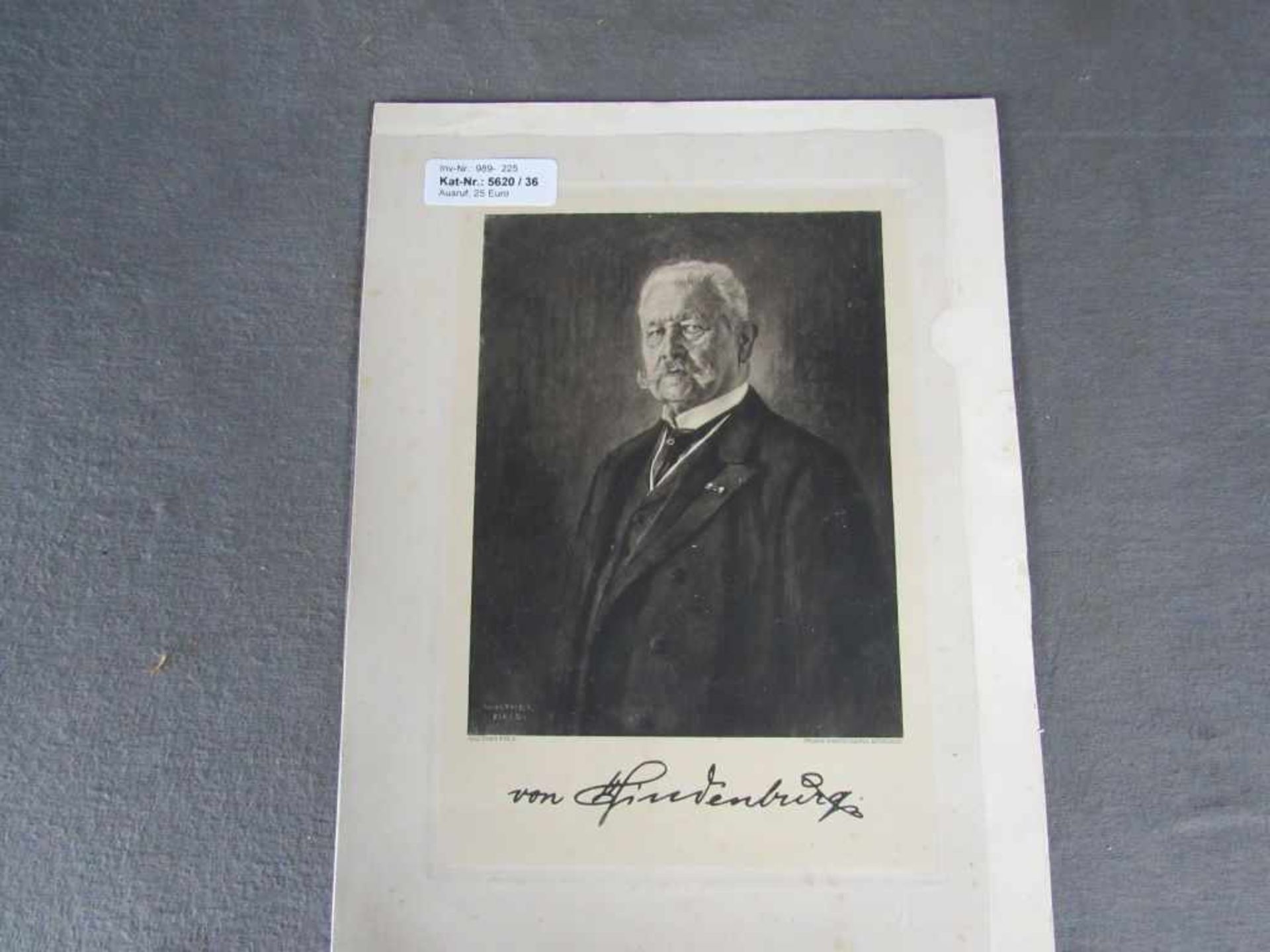 Grafik Hindenburg mit Unterschrift 32cmx24cm