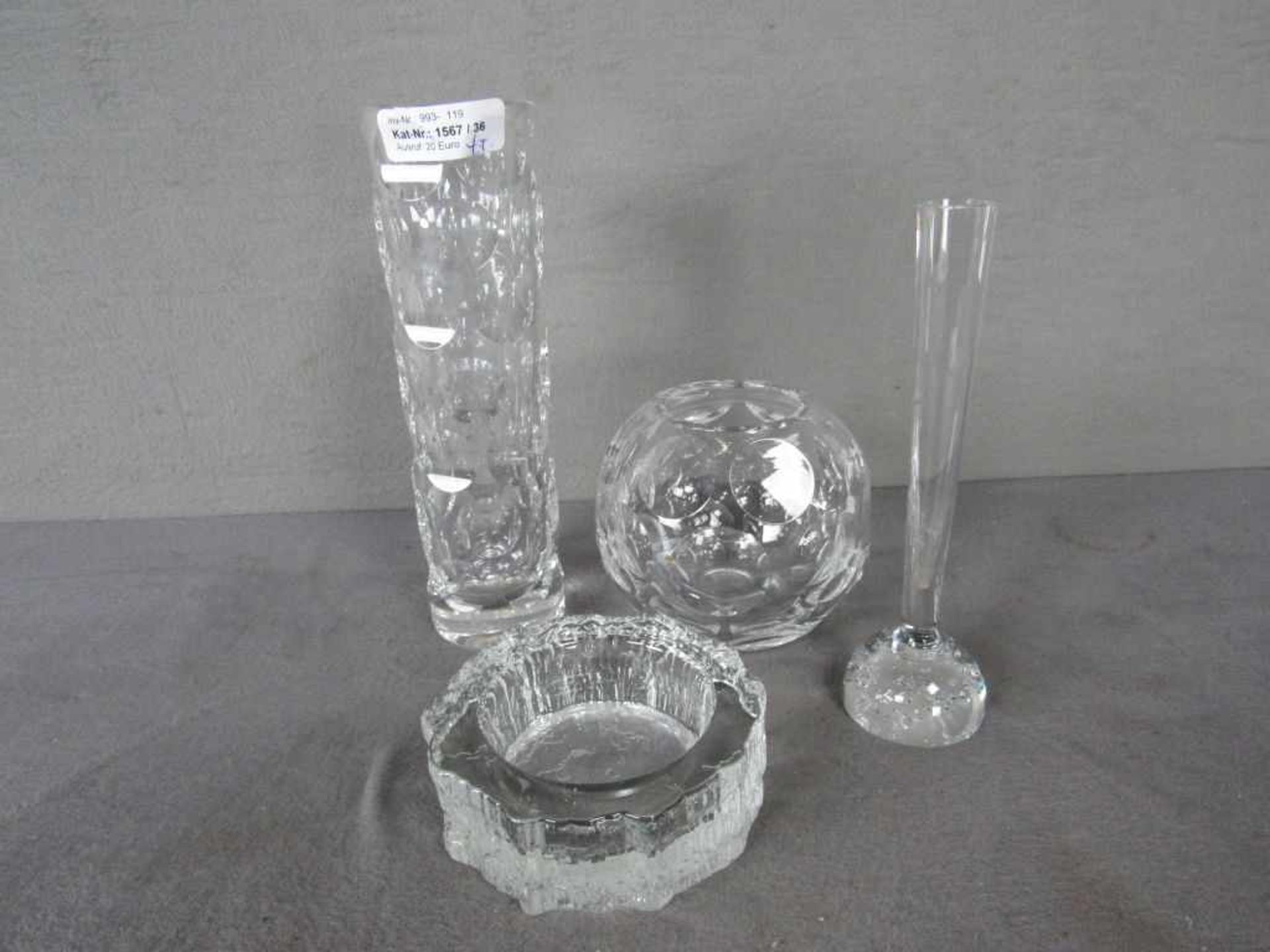 4 Glasteile Space Age 60er Jahre von 4-24cm