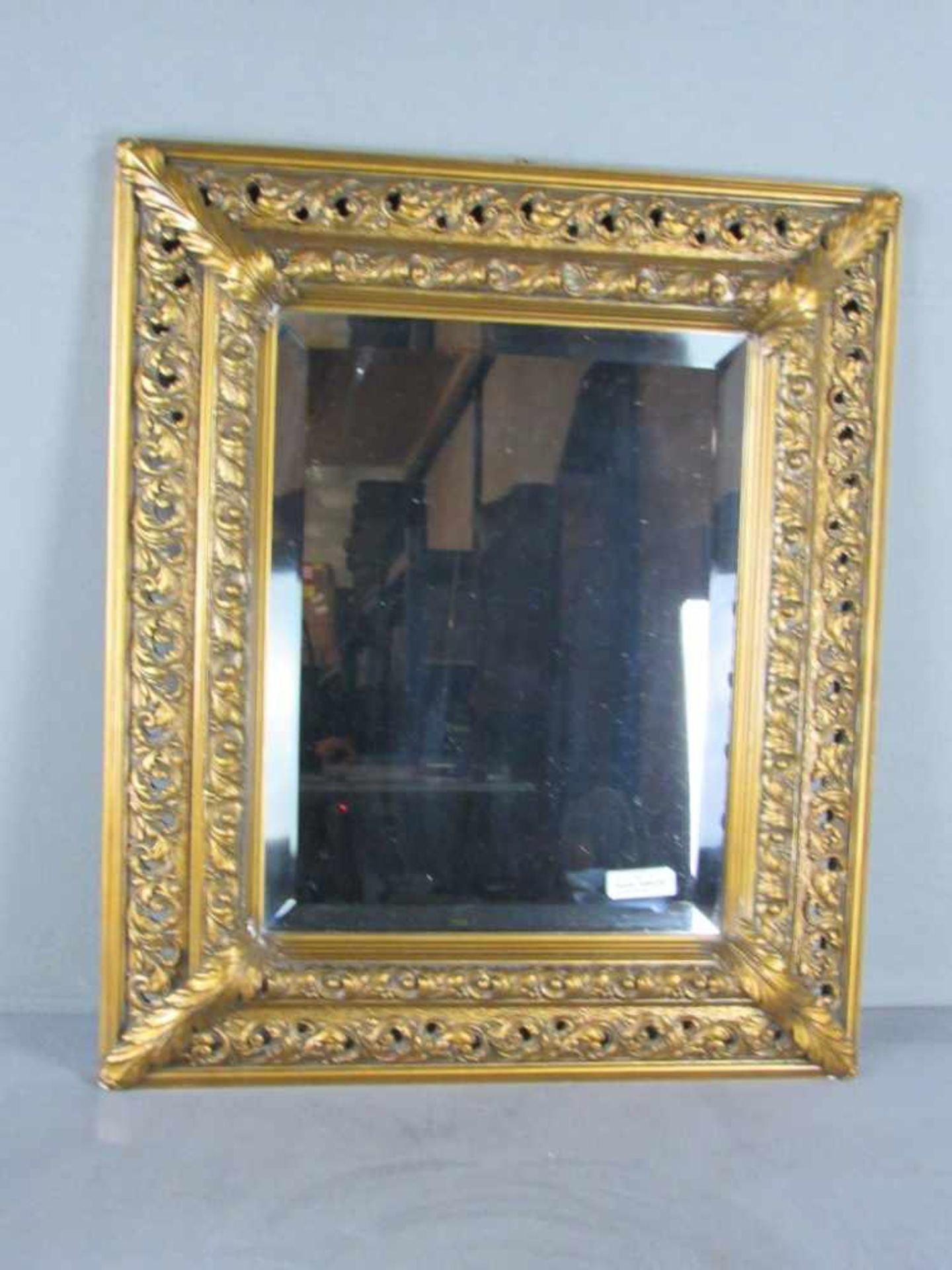 Wandspiegel Blattgold Facettschliff 68X58cm