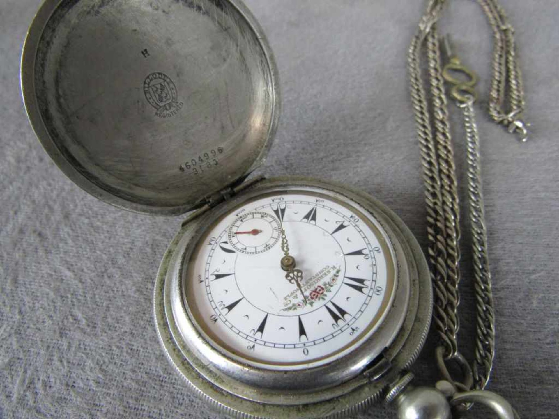 Taschenuhr um 1850 Durchmesser ca.55mm die Uhr läuft nicht an.3 Deckel - Image 2 of 3