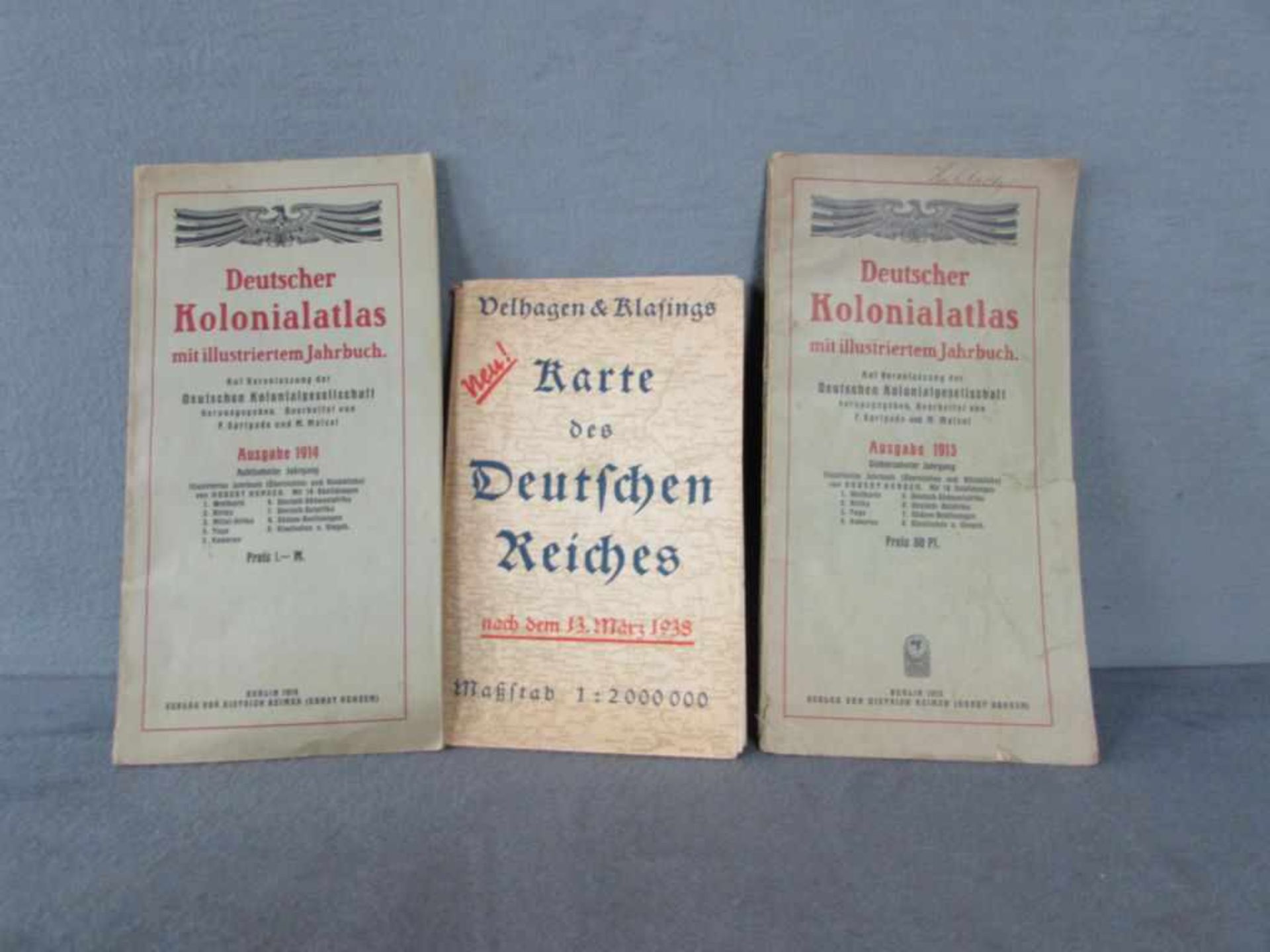 3 Reichskarten 1x nach 38 + 1914 und 1913