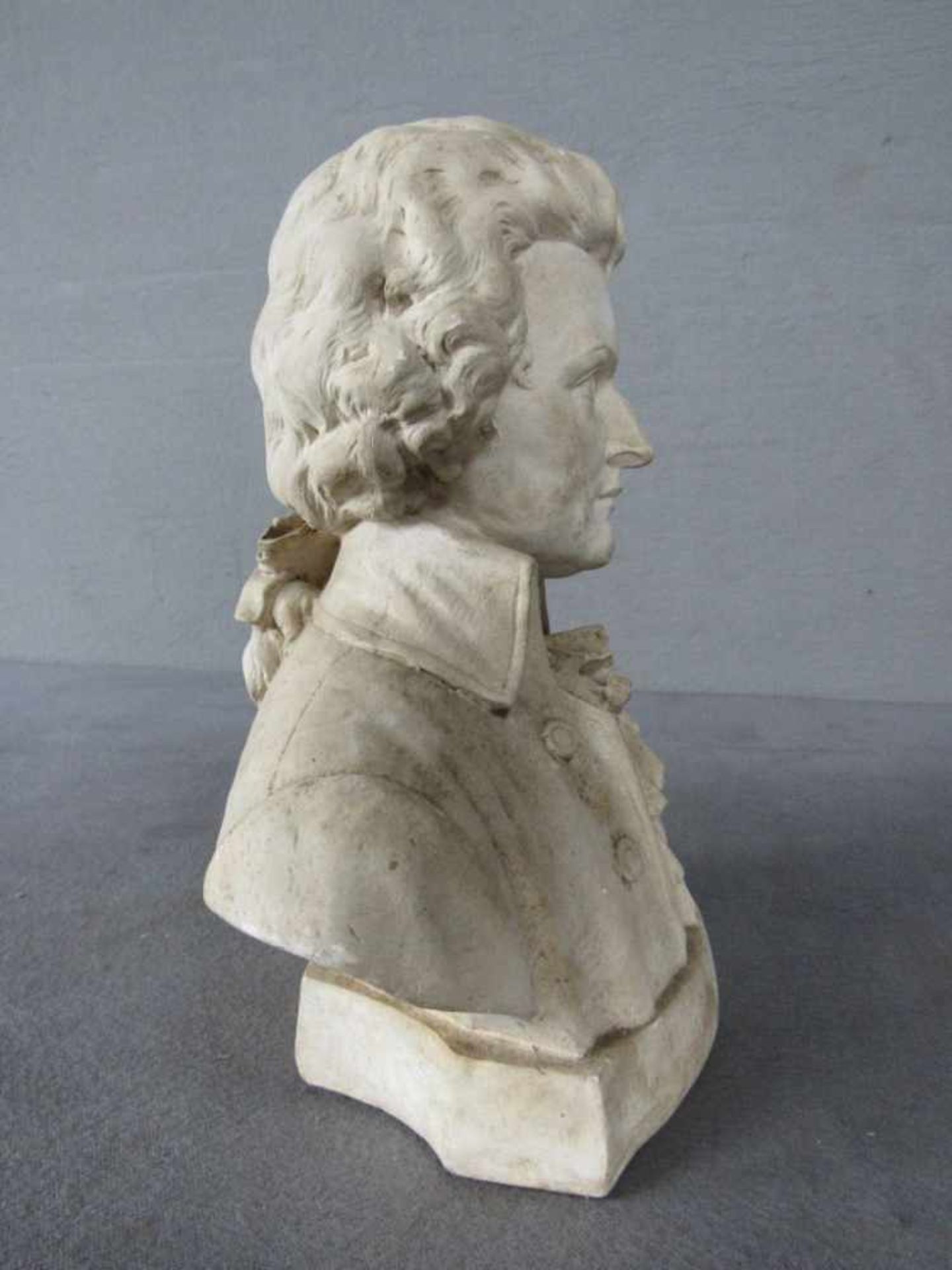 Büste Mozart Gips ca. um 1900 23cm hoch - Bild 5 aus 6