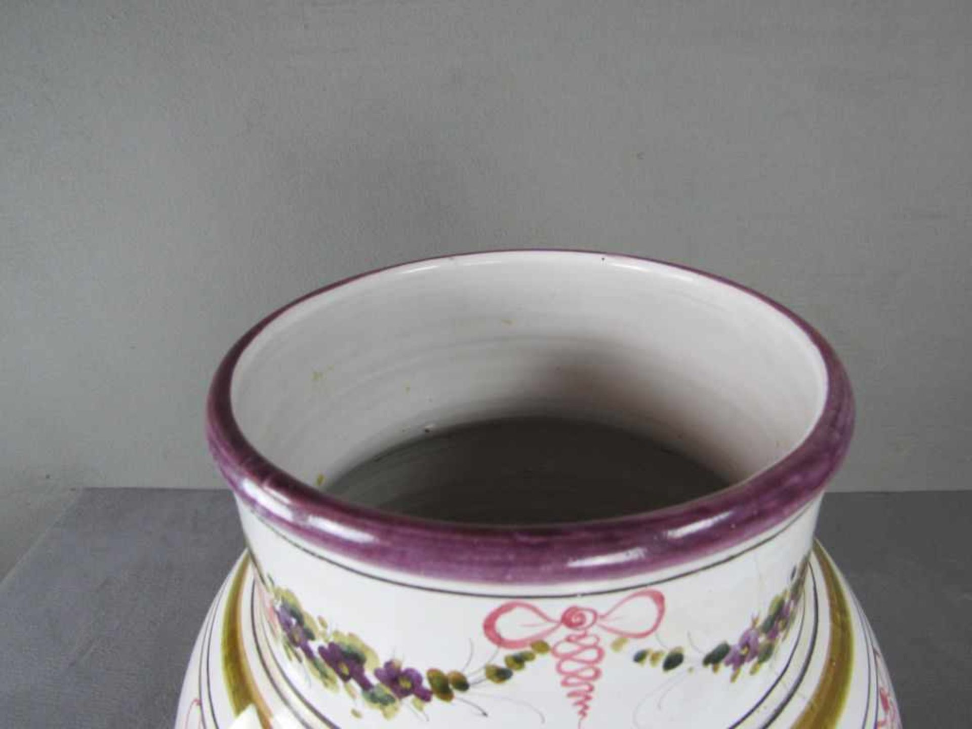 Große Bodenvase Handbemalt höhe 46cm Haarriss am Hals Kirsch Keramik - Image 4 of 6