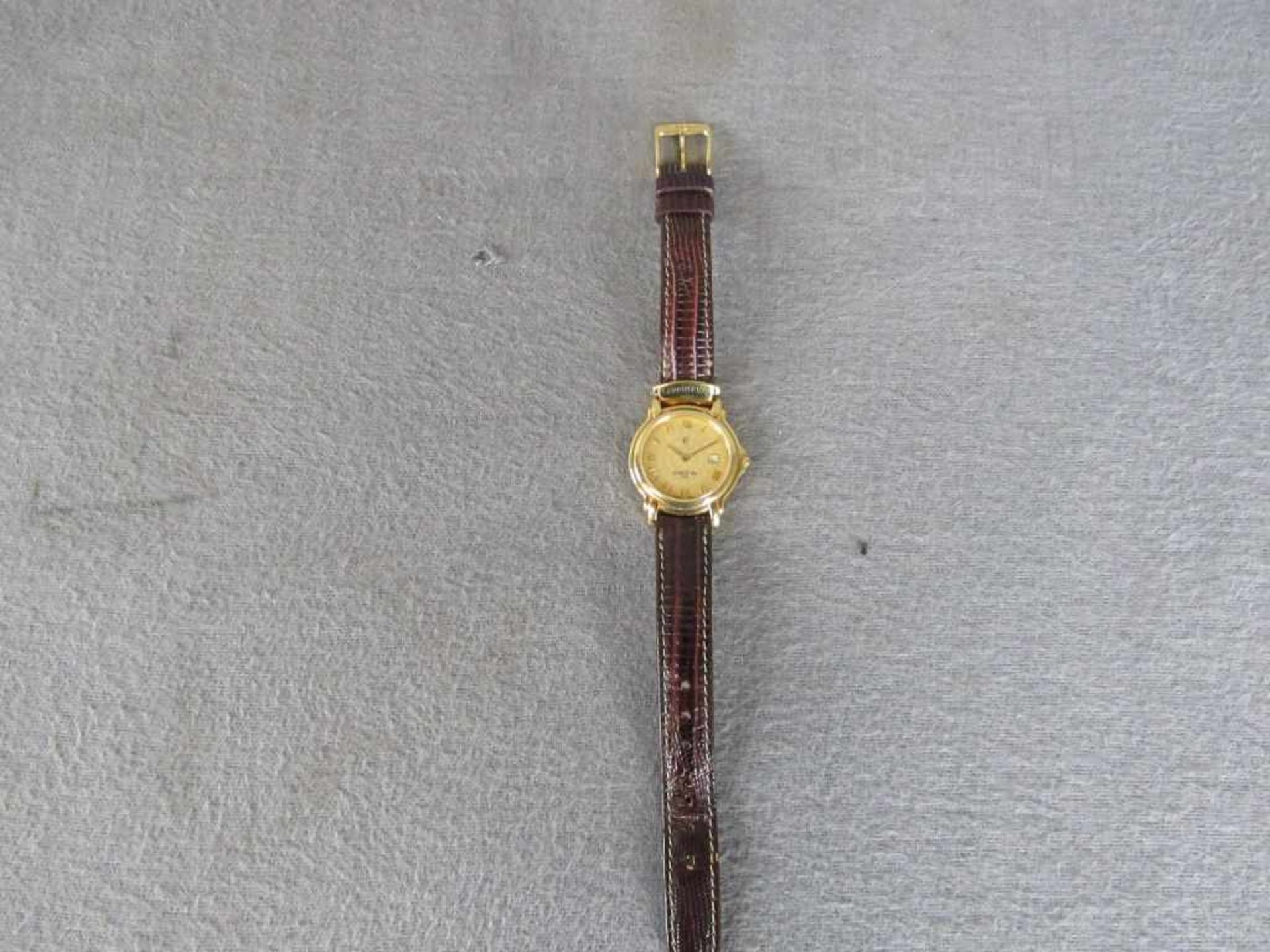 Damenarmbanduhr Cerruti 1881 mit original Lederarmband, Durchmesser 28mm, Uhr läuft, Batterie neu