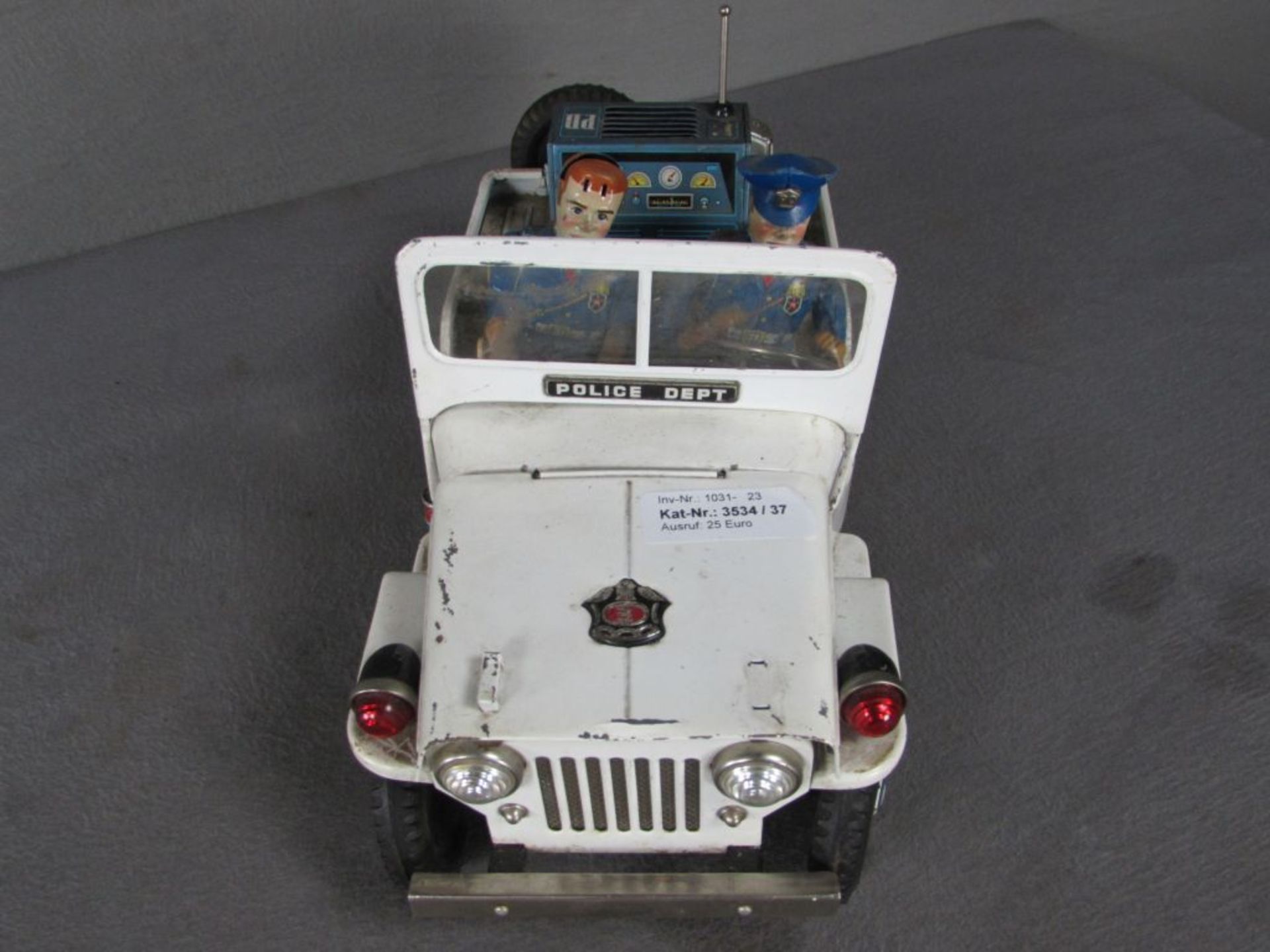 Blechspielzeug Militär Jeep Patrol NR 3 USA Batteriebetrieben 35cm lang - Bild 2 aus 2