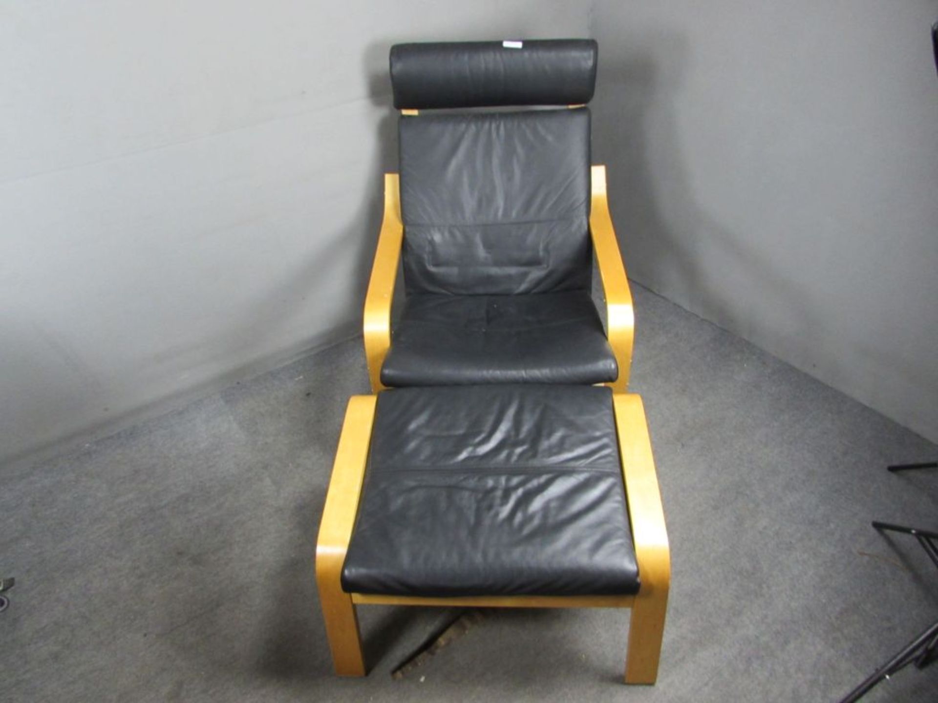 Designer Loungechair plus Ottomane, echt Leder Bezug, guter Zustand