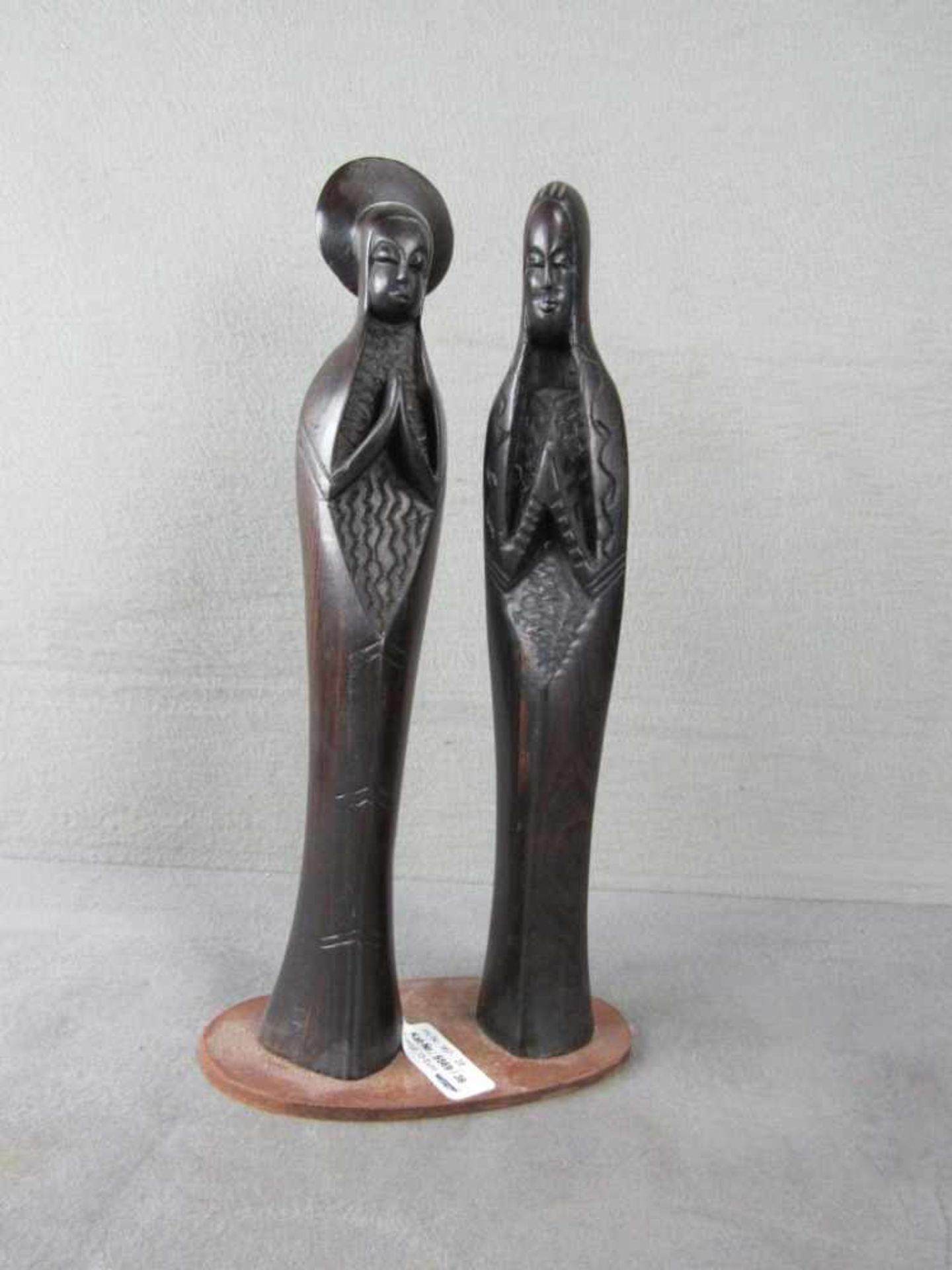 2 Ebenholzfiguren Christliche darstellung 34cm hoch