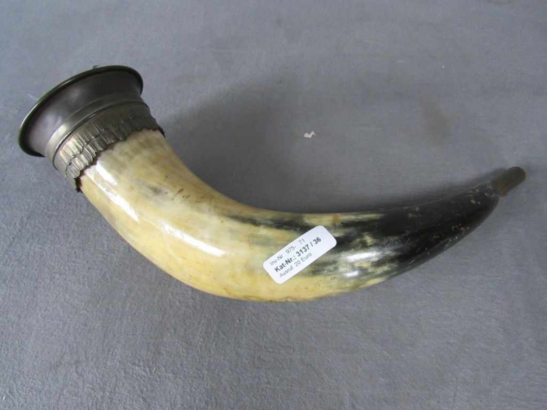 Antikes Signalhorn um 1900 Mundstück lose nummeriert ca 48cm lang