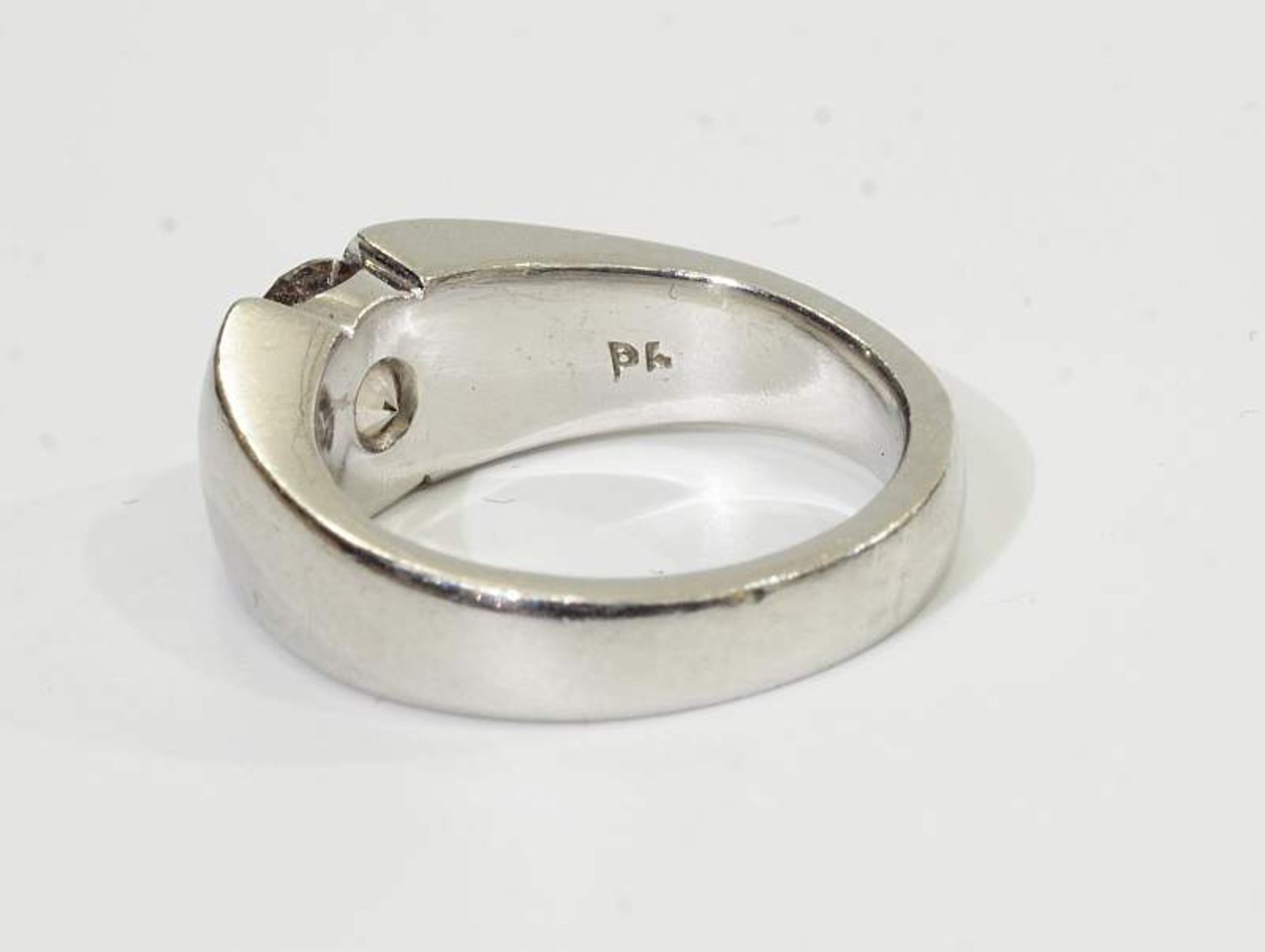Platin-Brillant-Ring. Platin-Brillant-Ring, Mittig Brillant 1,56 ct/si, Farbe champagner. Kauf- - Bild 3 aus 6