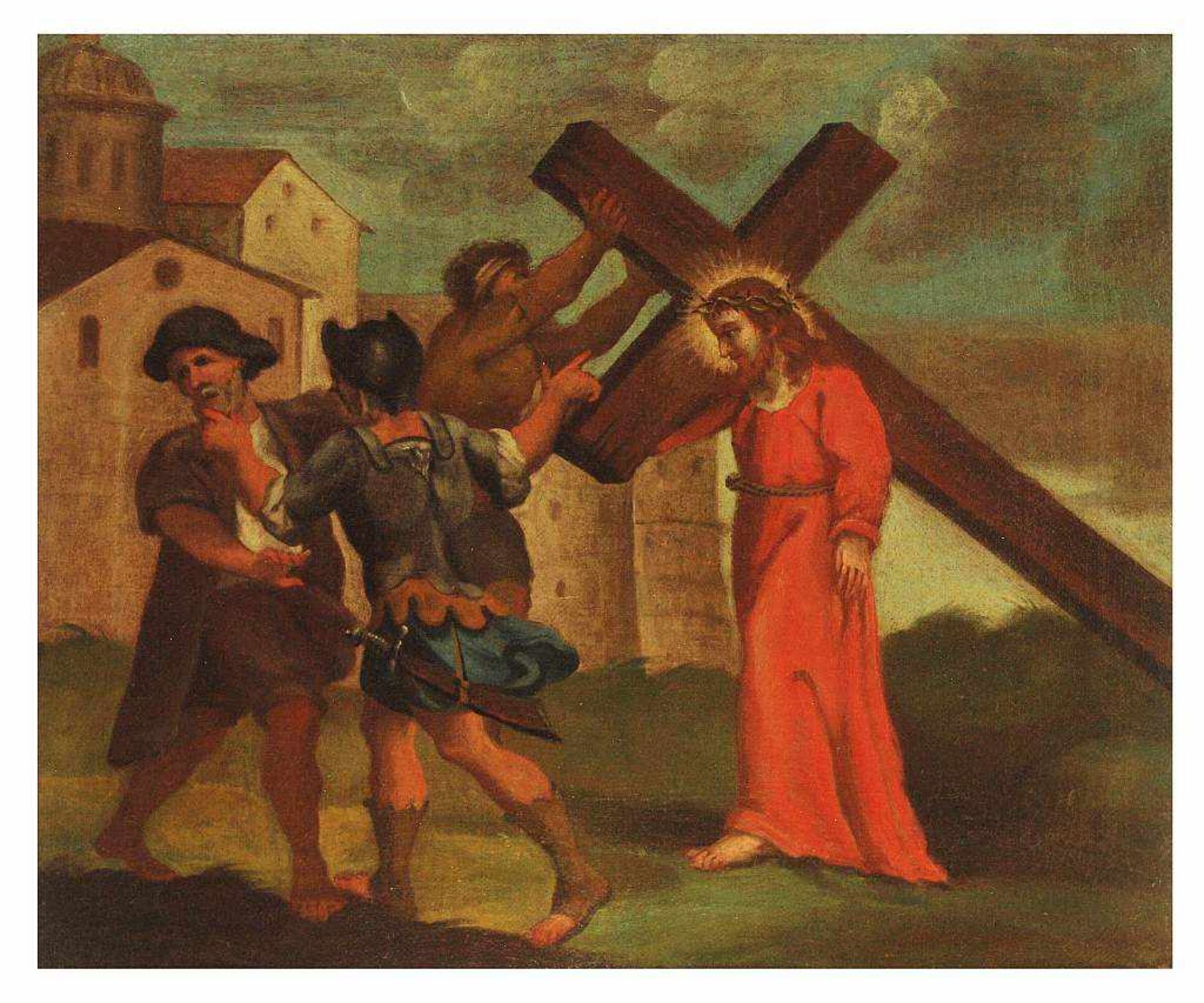 Maler des 18. Jahrhunderts. Maler des 18. Jahrhunderts. "Kreuzwegstation Nr. 5: Simon von Cyrene - Bild 2 aus 3