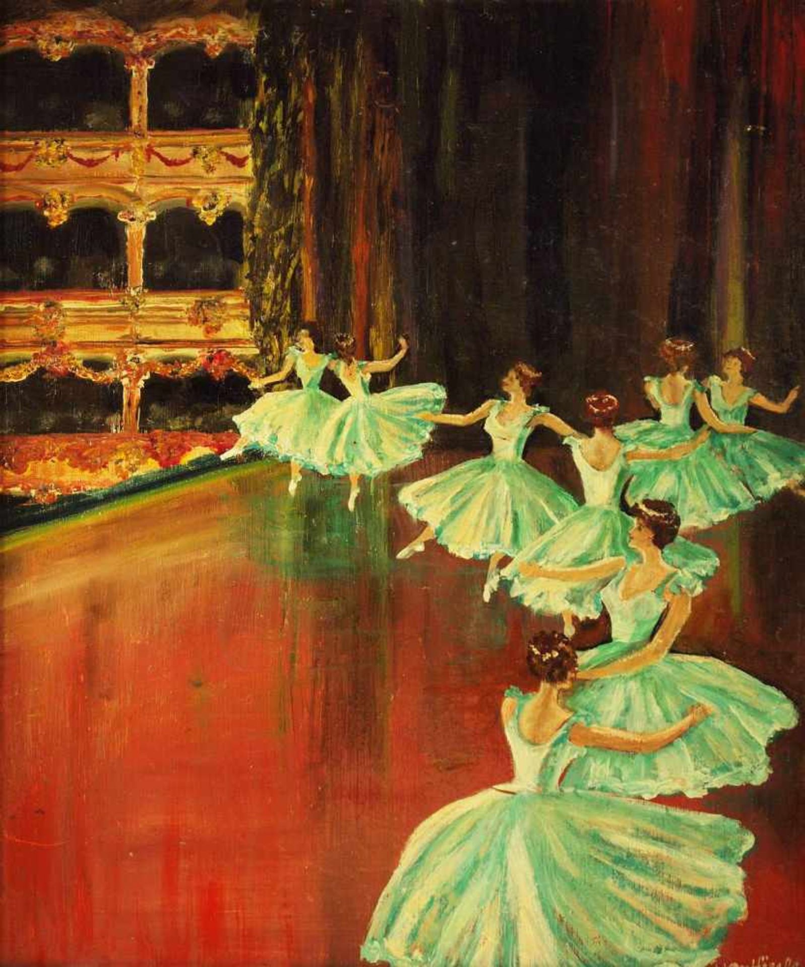 von HÖSSLE, Gabriele. von HÖSSLE, Gabriele. 1898 ? - 1989 Starnberg. "Ballett". Öl auf - Bild 2 aus 5