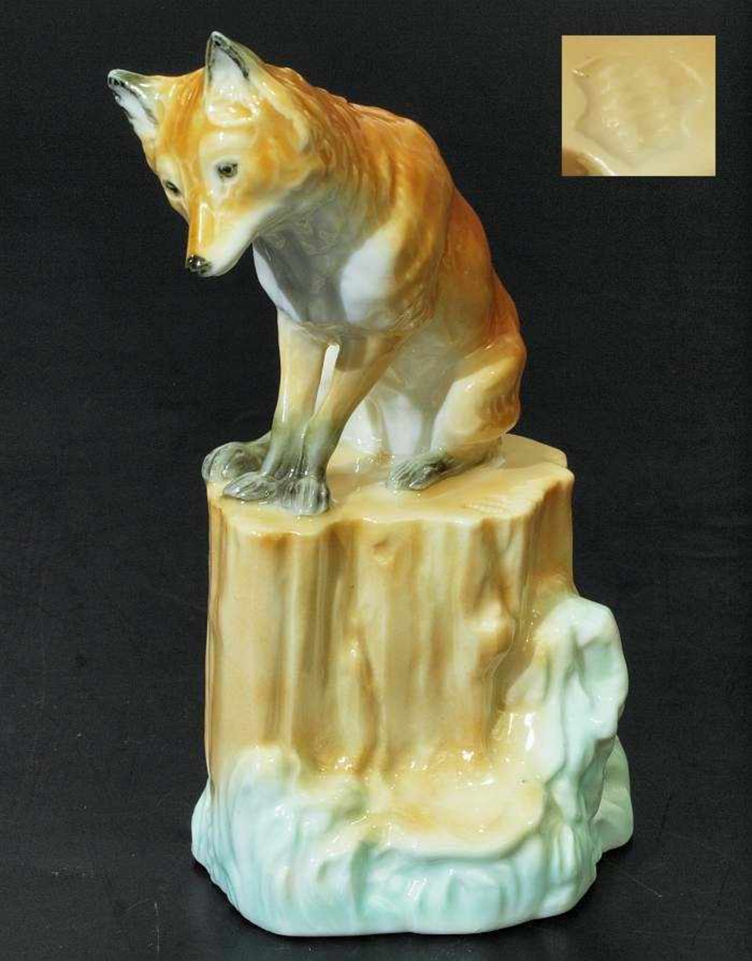 Tierfigur REINECKE FUCHS. Tierfigur REINECKE FUCHS. NYMPHENBURG, 20. Jahrhundert. Modell Nr. 530,