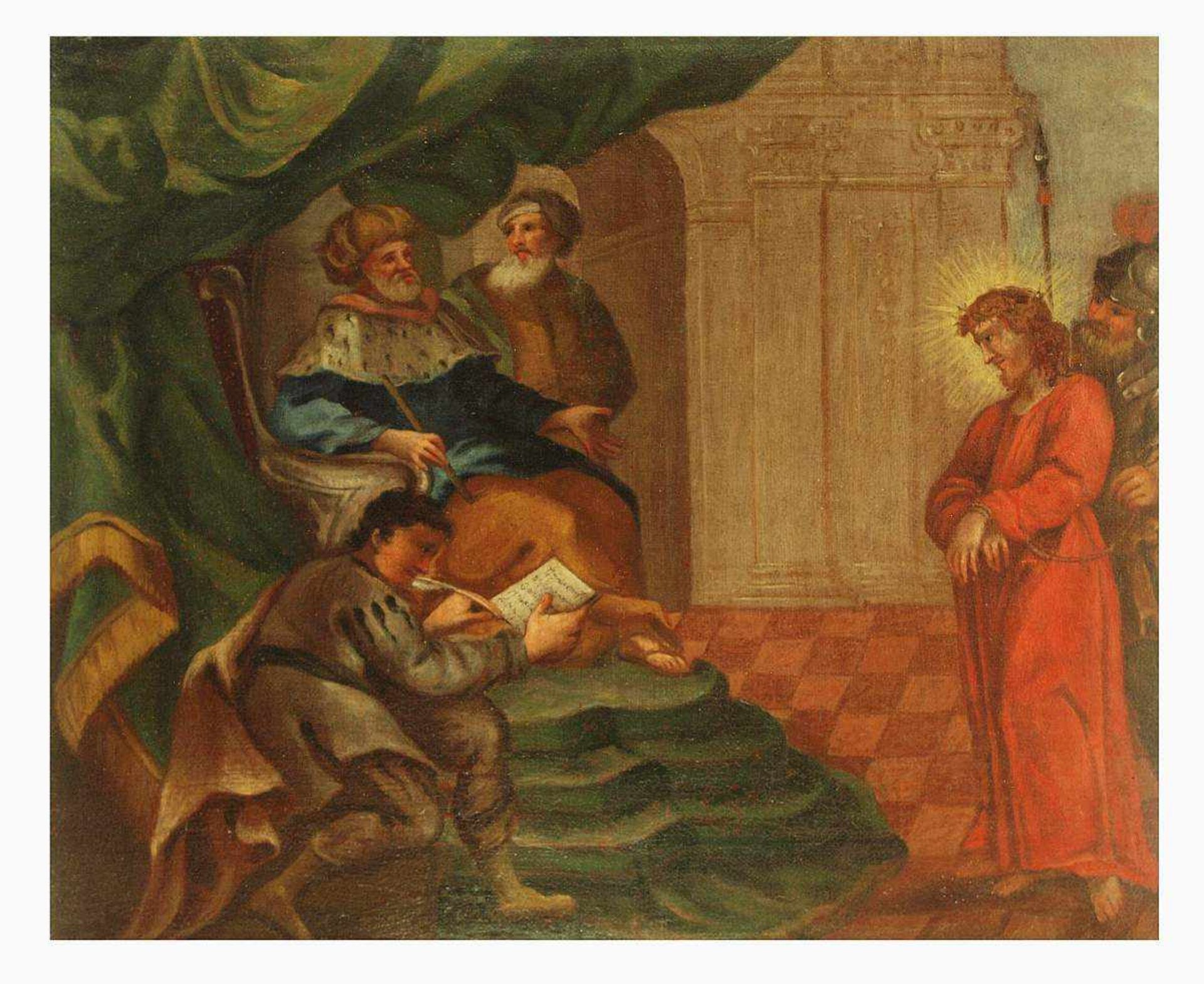 Maler des 18. Jahrhunderts. Maler des 18. Jahrhunderts. "Kreuzwegstation Nr. 1: Jesus wird zum - Bild 2 aus 3