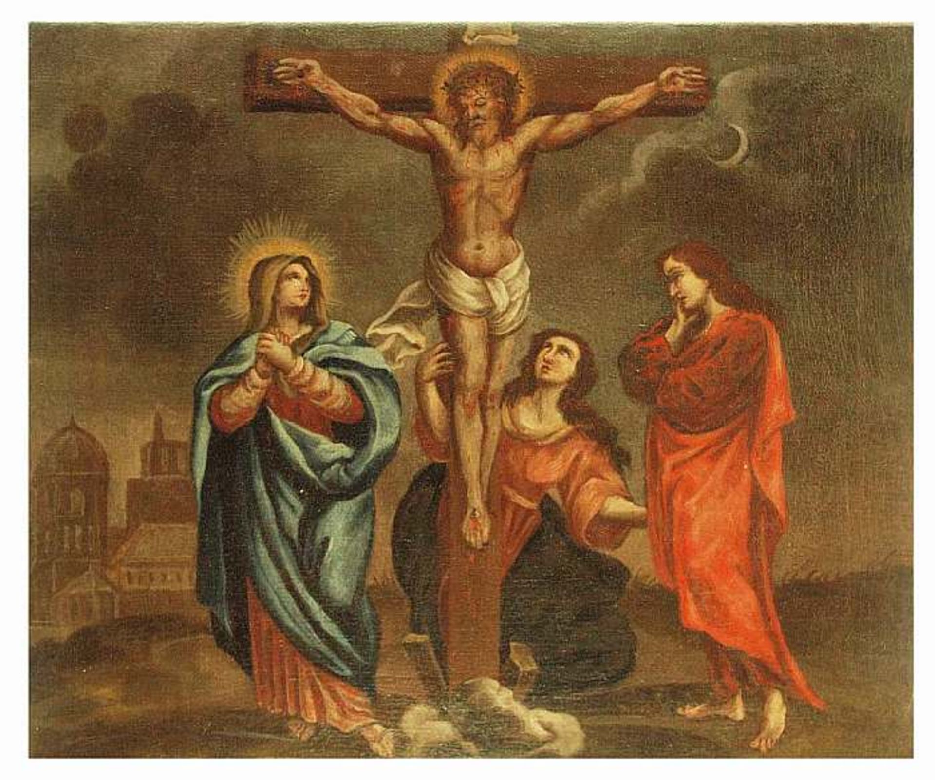 Maler des 18. Jahrhunderts. Maler des 18. Jahrhunderts. "Kreuzwegstation Nr. 12: Jesus stirbt am