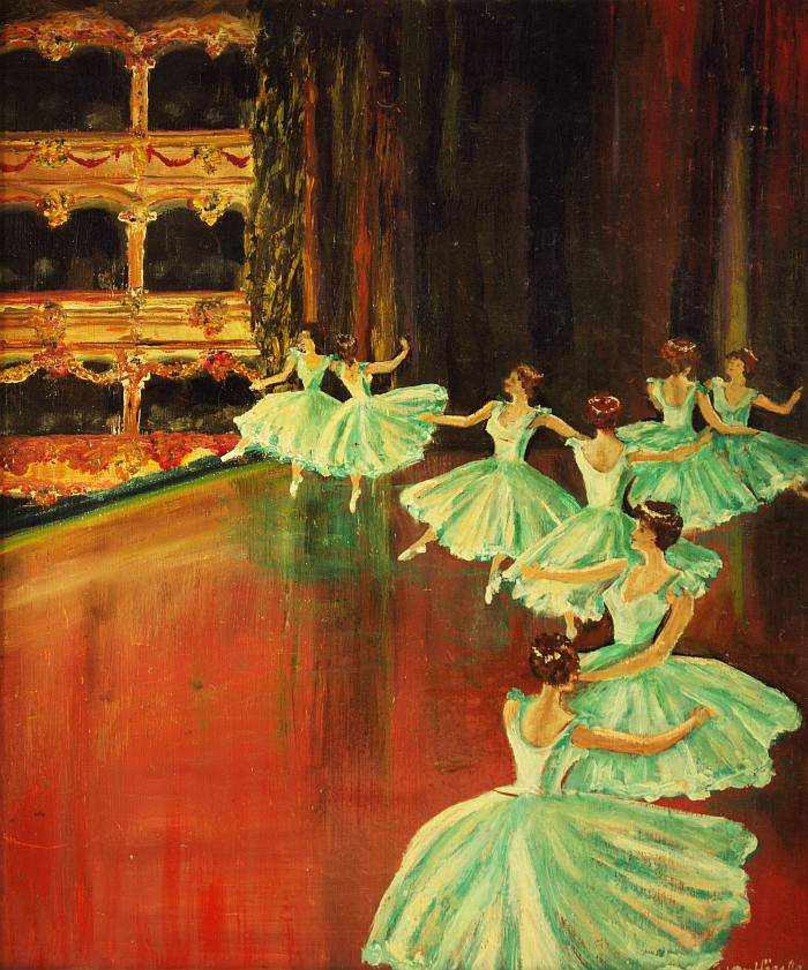 von HÖSSLE, Gabriele. von HÖSSLE, Gabriele. 1898 ? - 1989 Starnberg. "Ballett". Öl auf